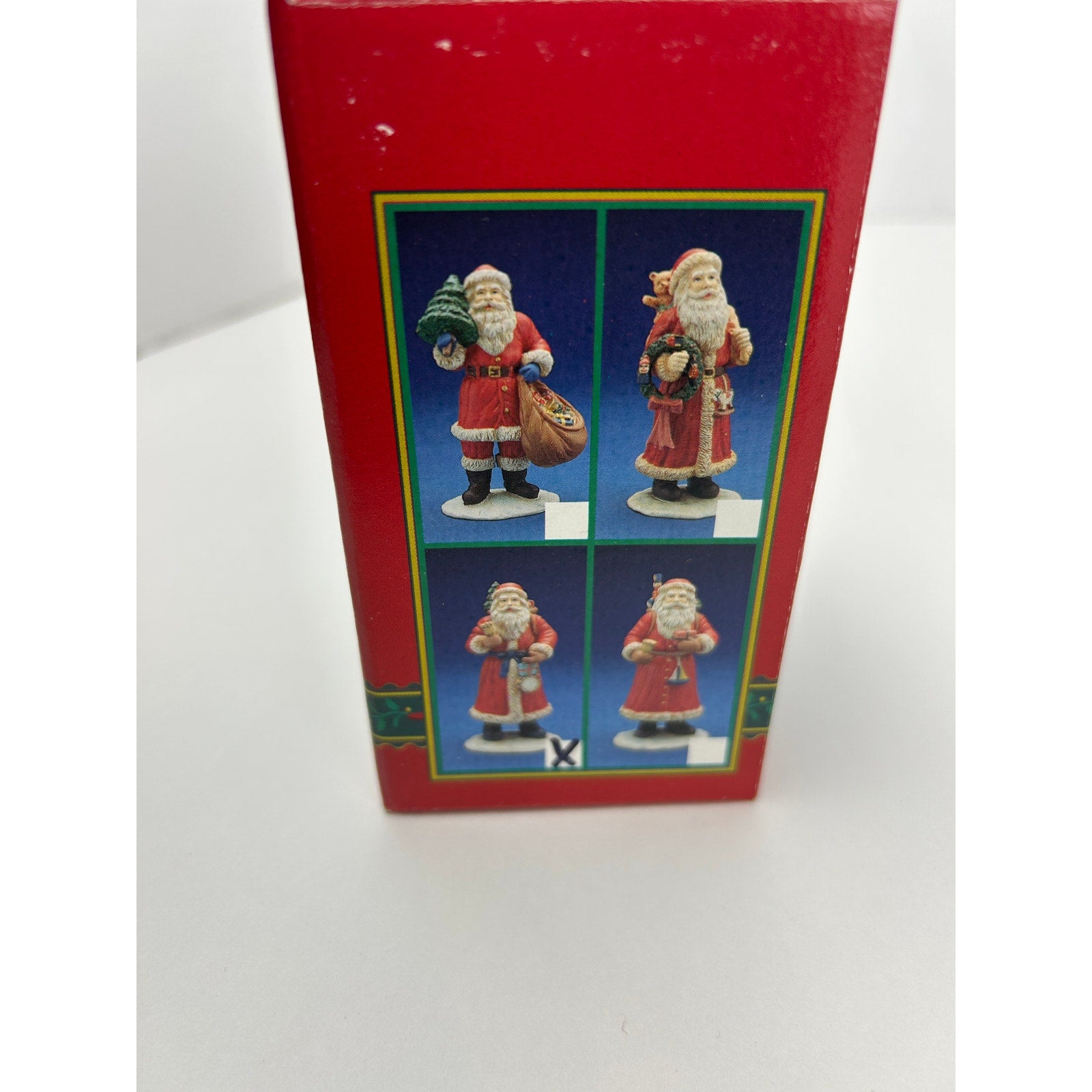 Christmas Traditions 4" Ceramic Santa Figurine Red Coat Hand Painted w Box