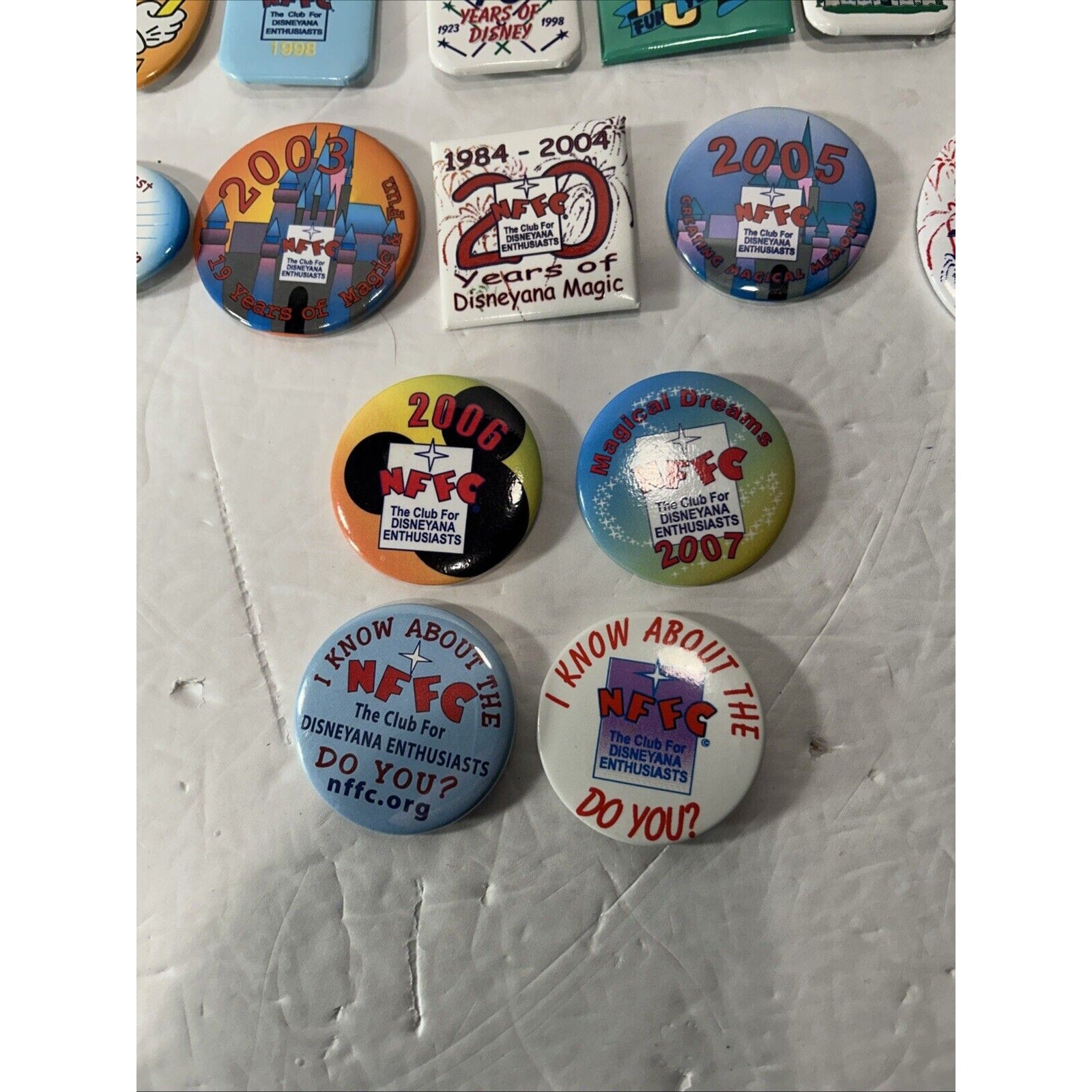 Disney NFFC Disneyana Fan Club Pinback Button Lot of 21 1991–2007