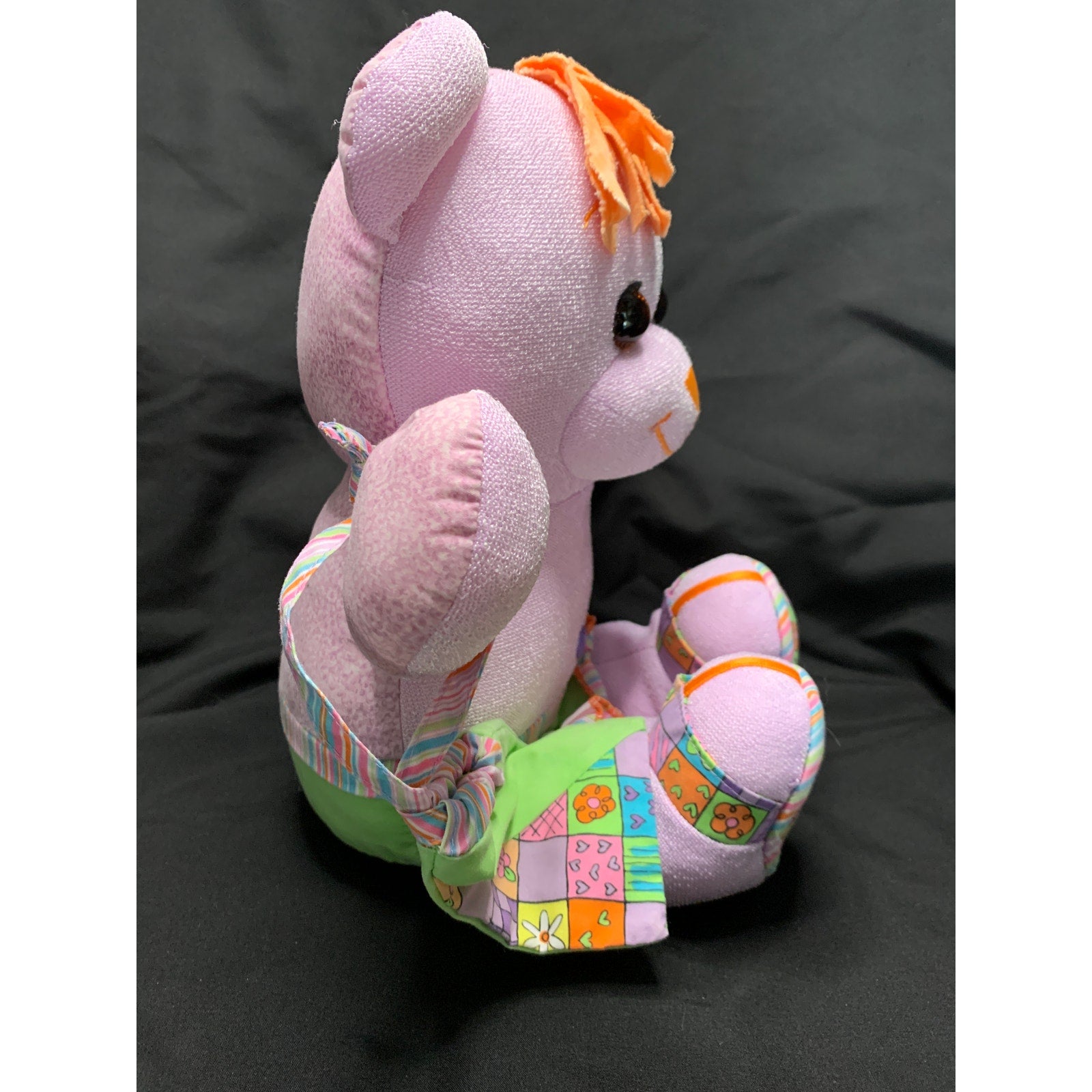 2005 Doodle Bear “Purple Neon” 16-Inch Plush with Coordinating Drawstring Bag
