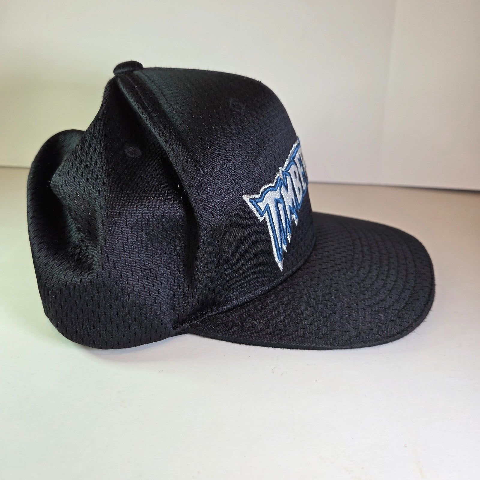 Mitchell & Ness Timberwolves Snapback Hat Black Mesh NBA Hardwood Classics