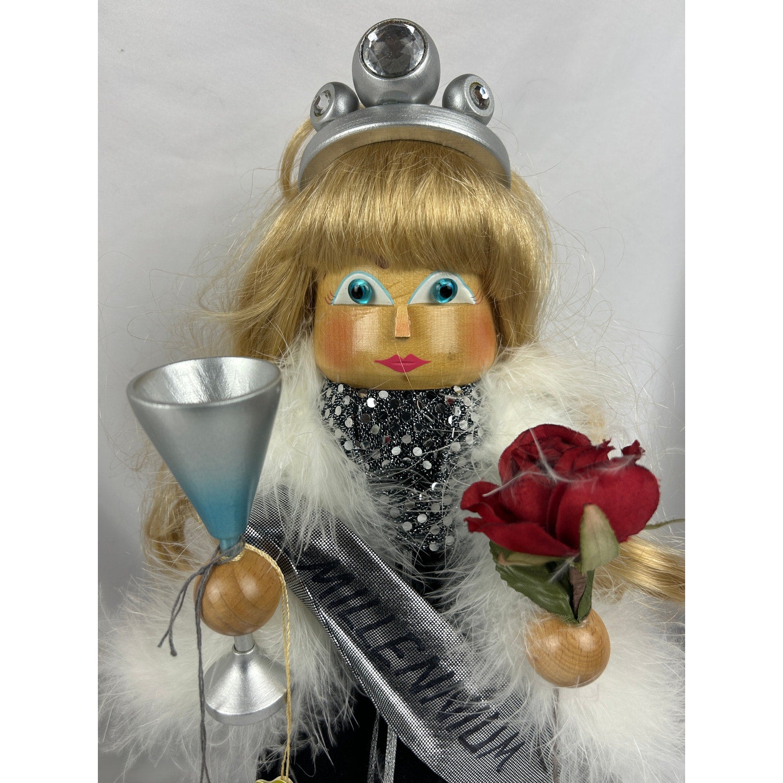 Steinbach Millennium Girl 2001 Nutcracker w Box Tags Champagne Rose Germany