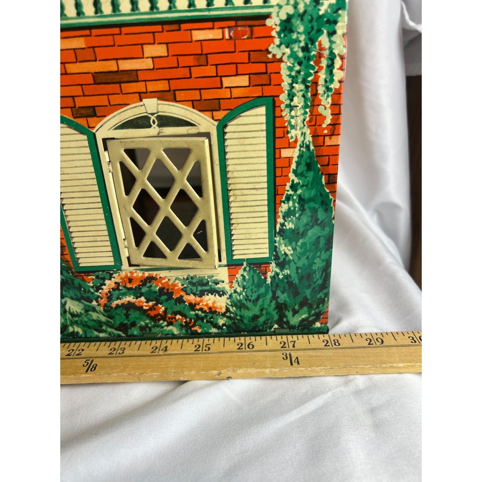 Large Vintage 1950's T Cohn Tin Litho Dollhouse Two Story Modern House