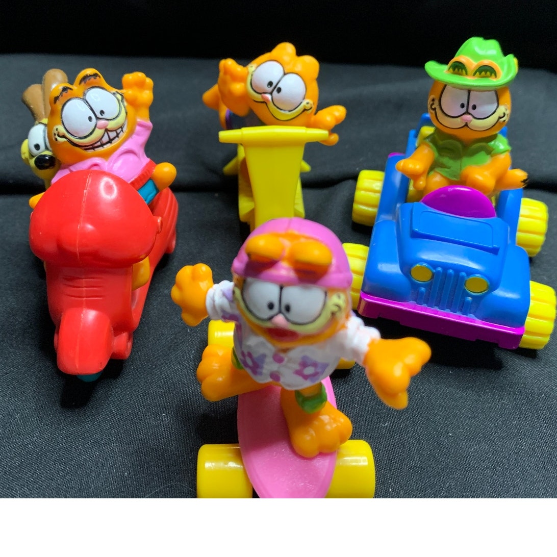 1988 McDonald's Garfield Happy Meal Toys Complete Set of 4 Vintage