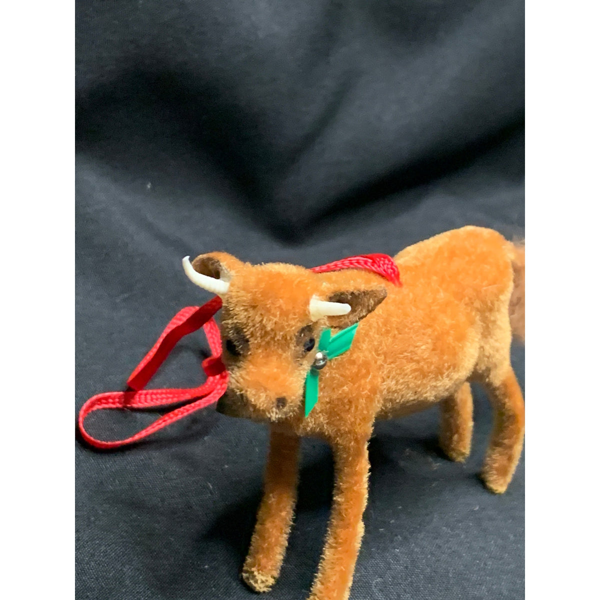 Vintage Wagner Handwork Flocked Cow Bell West Germany Ornament 1983-1990