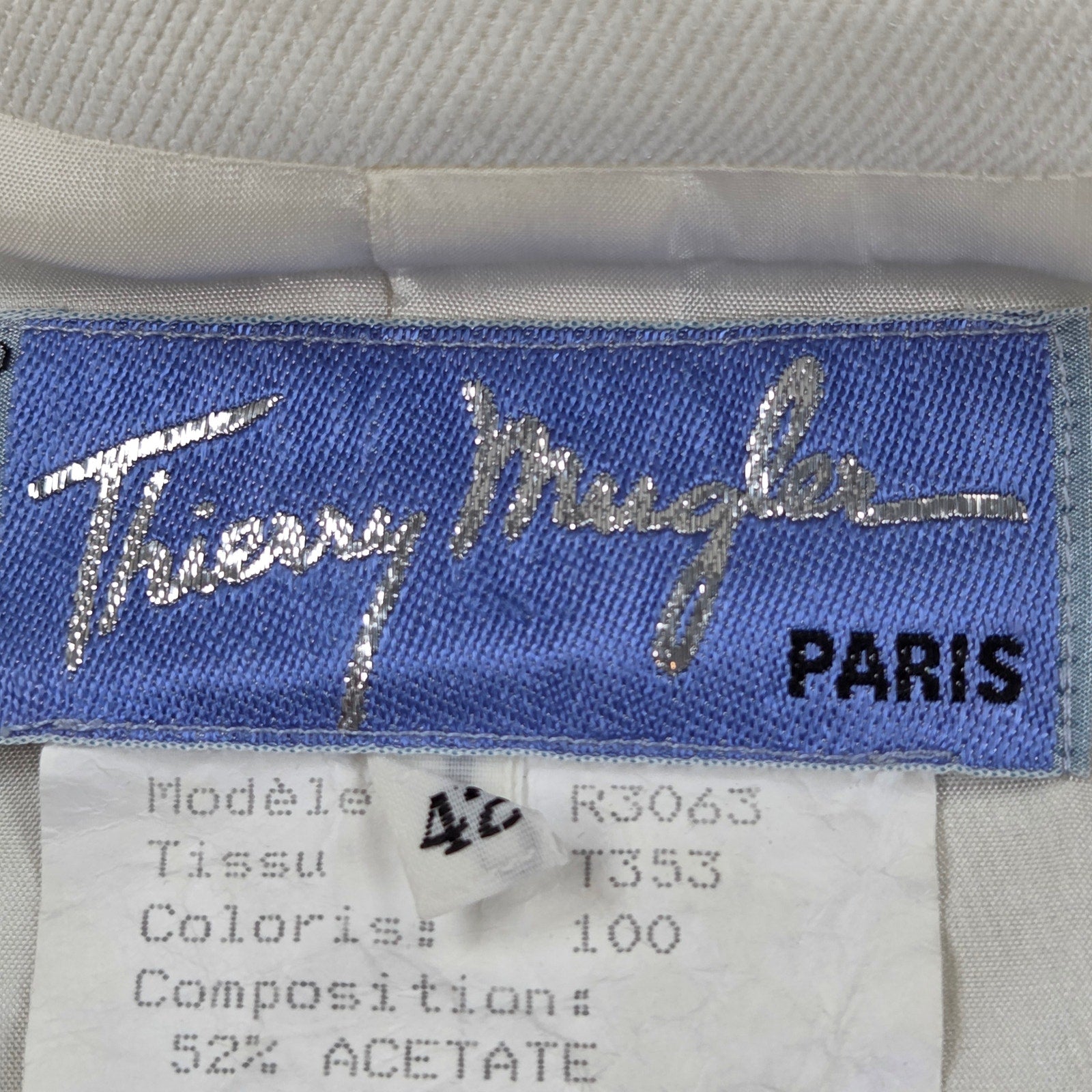 Thierry Mugler Paris R3063 T353 Peplum Jacket France 42 Star Snap Vintage