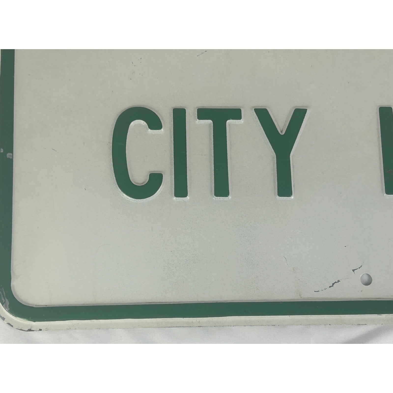 Beardstown Illinois City Limits Sign Large Green White Road Sign