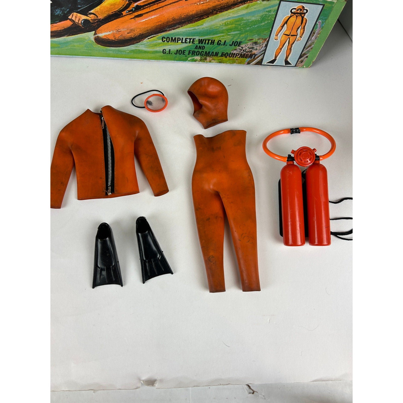 GI Joe Sea Sled Frogman Set with 1964 Action Sailor Figure Working Motor