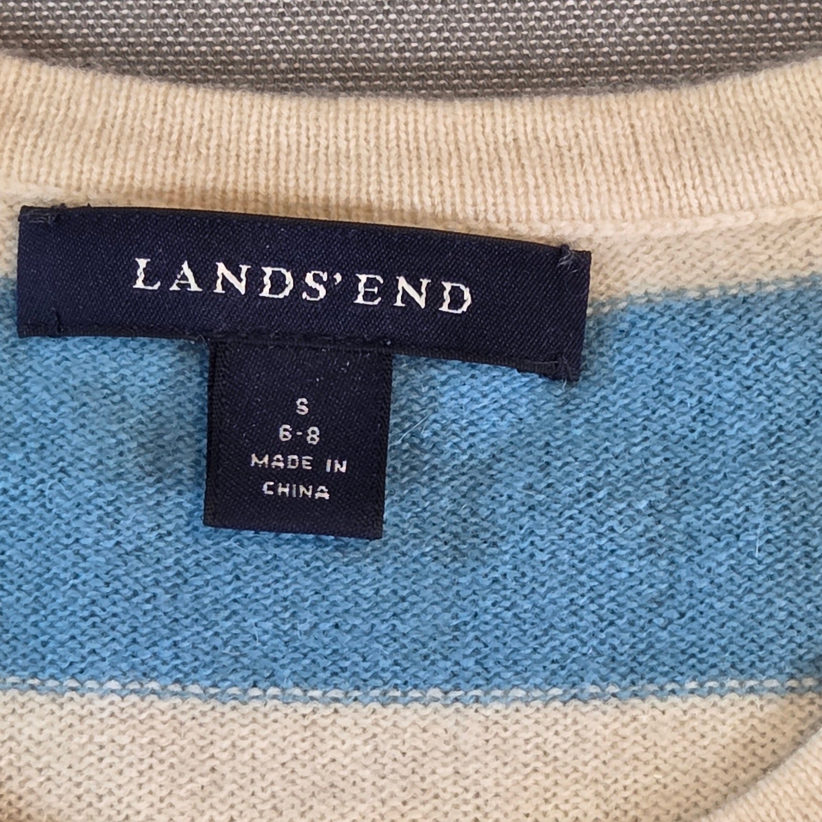 Lands’ End Striped Cashmere Sweater Women’s Small 100% Cashmere Pullover