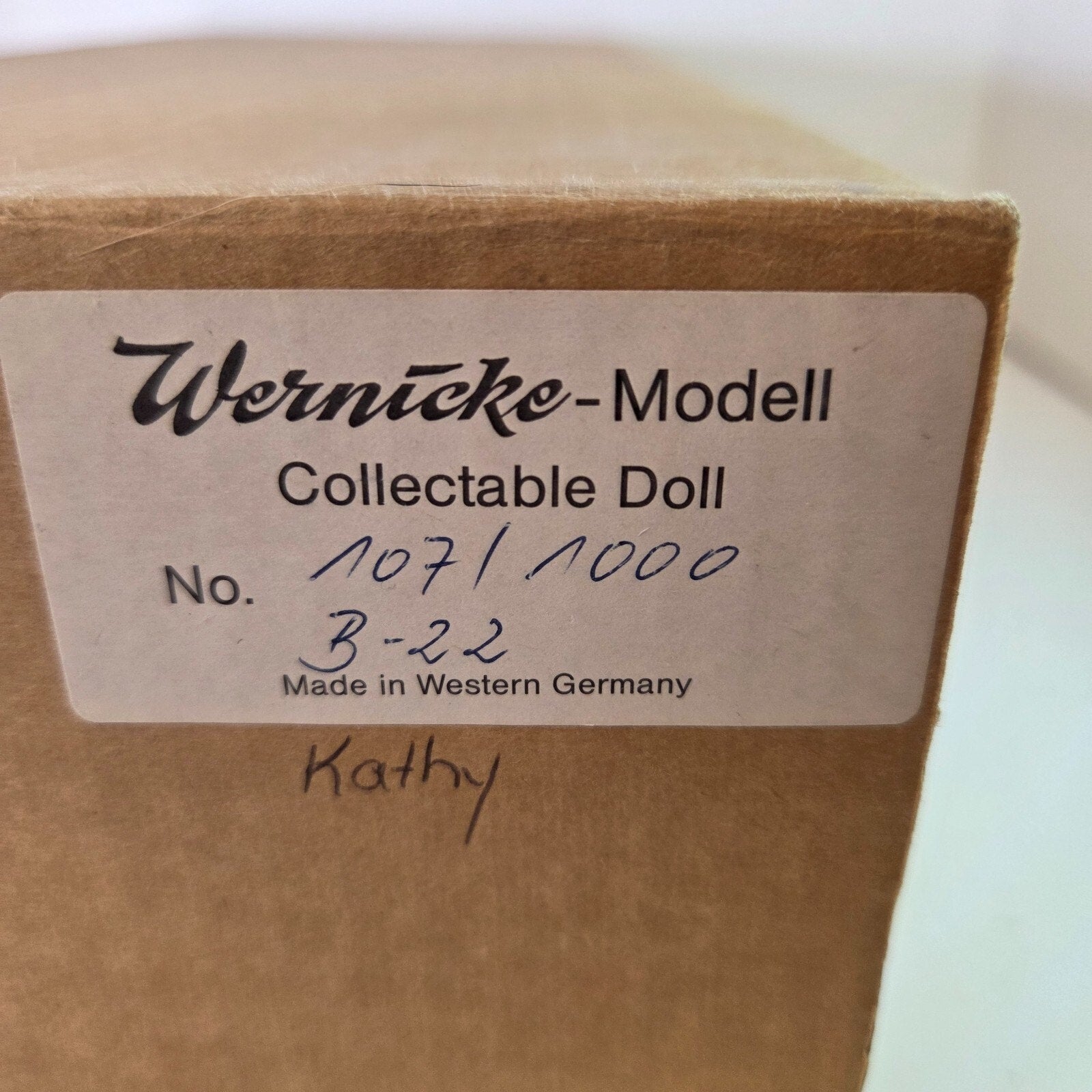 Wernicke Doll Kathy 16” #107/1000 Limited Edition w/Box & COA Germany