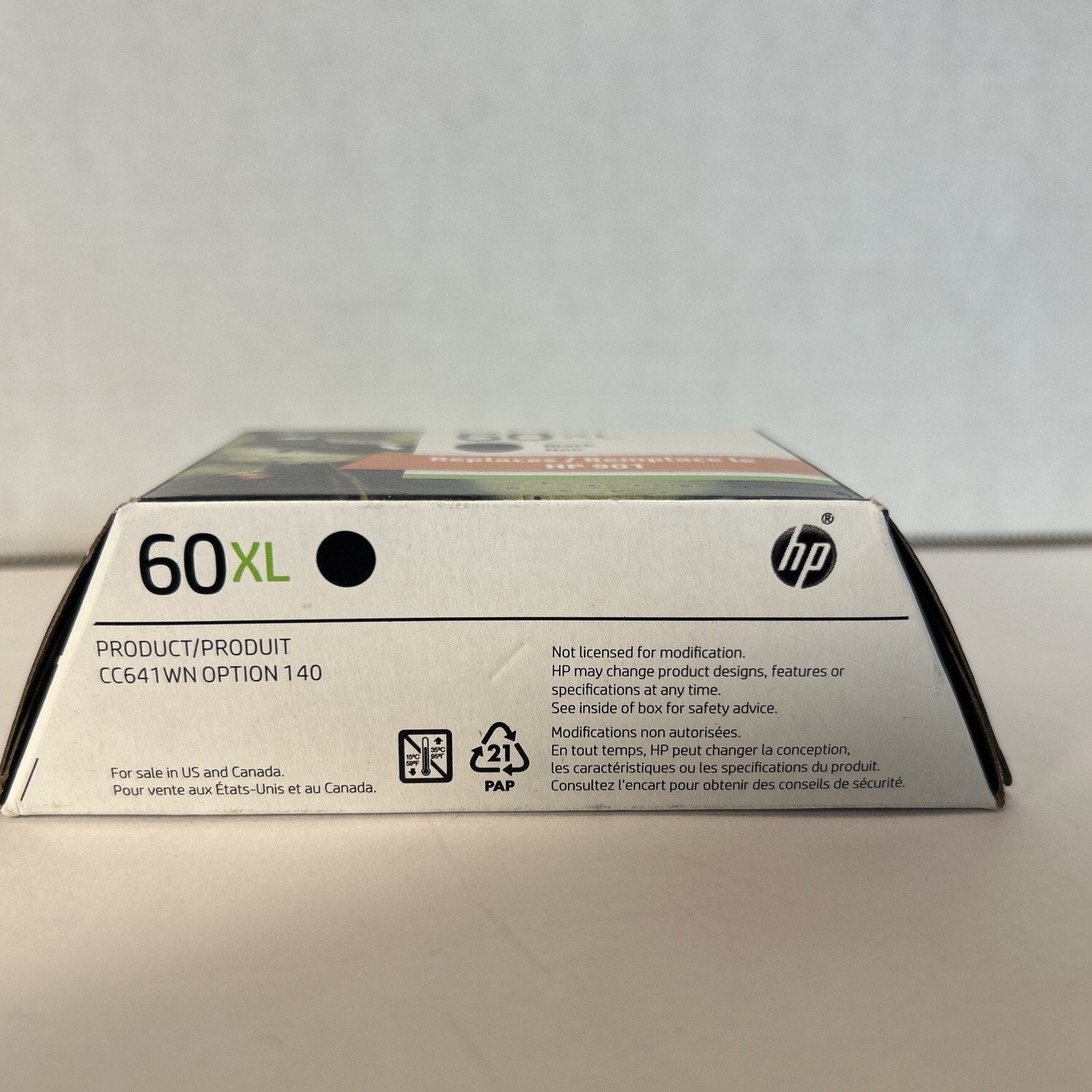 HP 60XL Black Ink Cartridge CC641WN - NEW