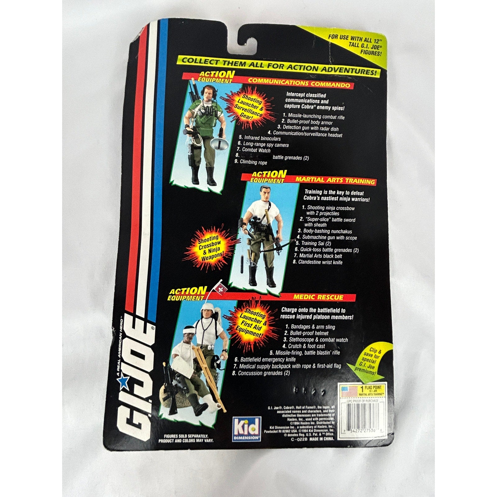Vintage GI Joe Martial Arts Training Action Equipment Accessory Pack MOC