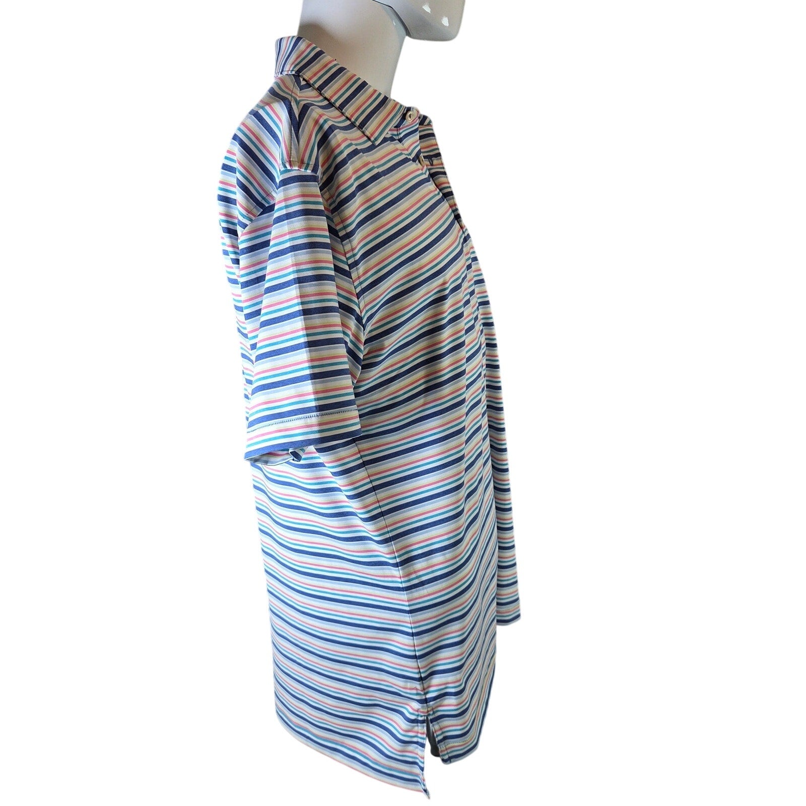 Peter Millar Summer Comfort Golf Polo Shirt Striped Performance Men M