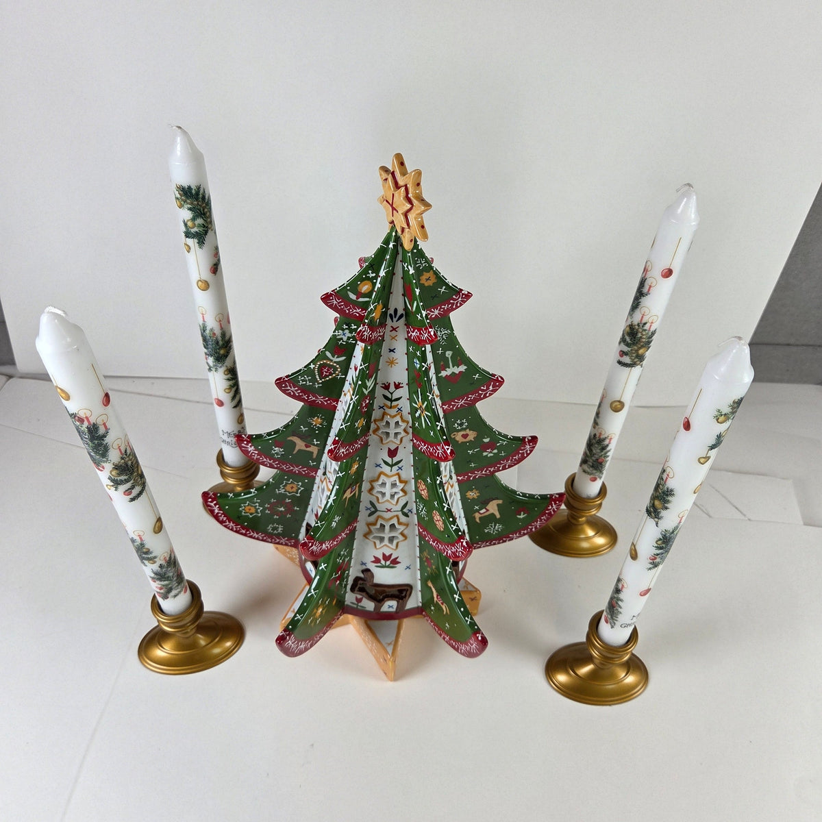 Villeroy & Boch 2004 Scandinavian Christmas Tree Tealight Holder Set Rare
