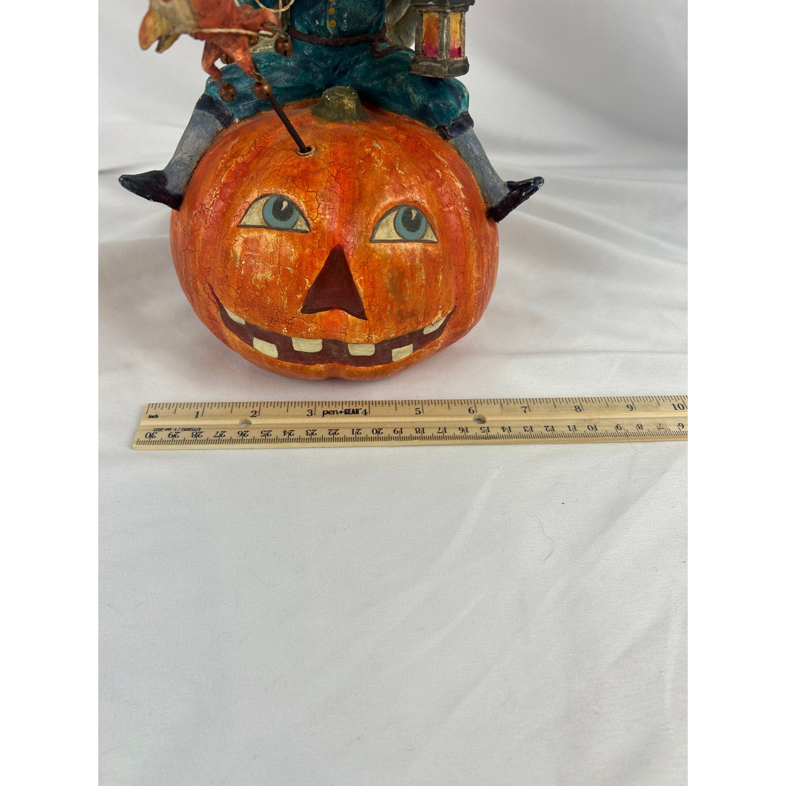 Bethany Lowe Designs Halloween Pumpkin Rider Lantern Figure Folk Art