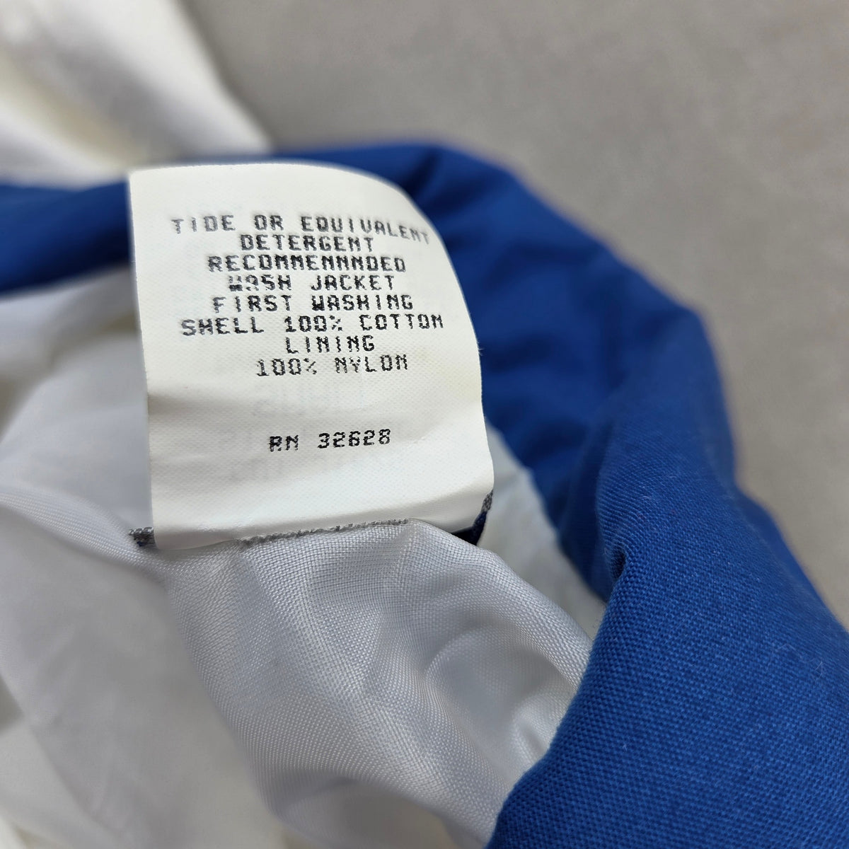 Vintage Swingster Ecolab USA Cotton Bomber Jacket Small White Blue Full Zip