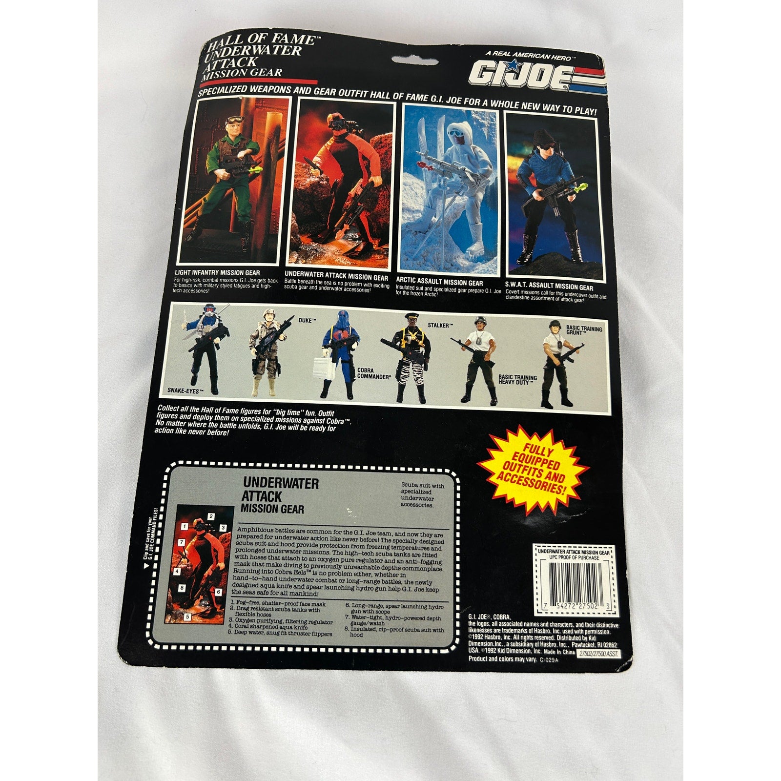 G.I. Joe Hall of Fame Underwater Attack Mission Gear Set Sealed 1992