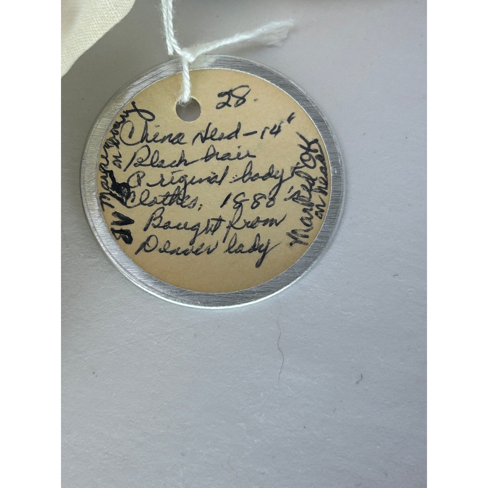 Antique China Head Doll 14 inch Black Hair Original Body and Clothes 1880s