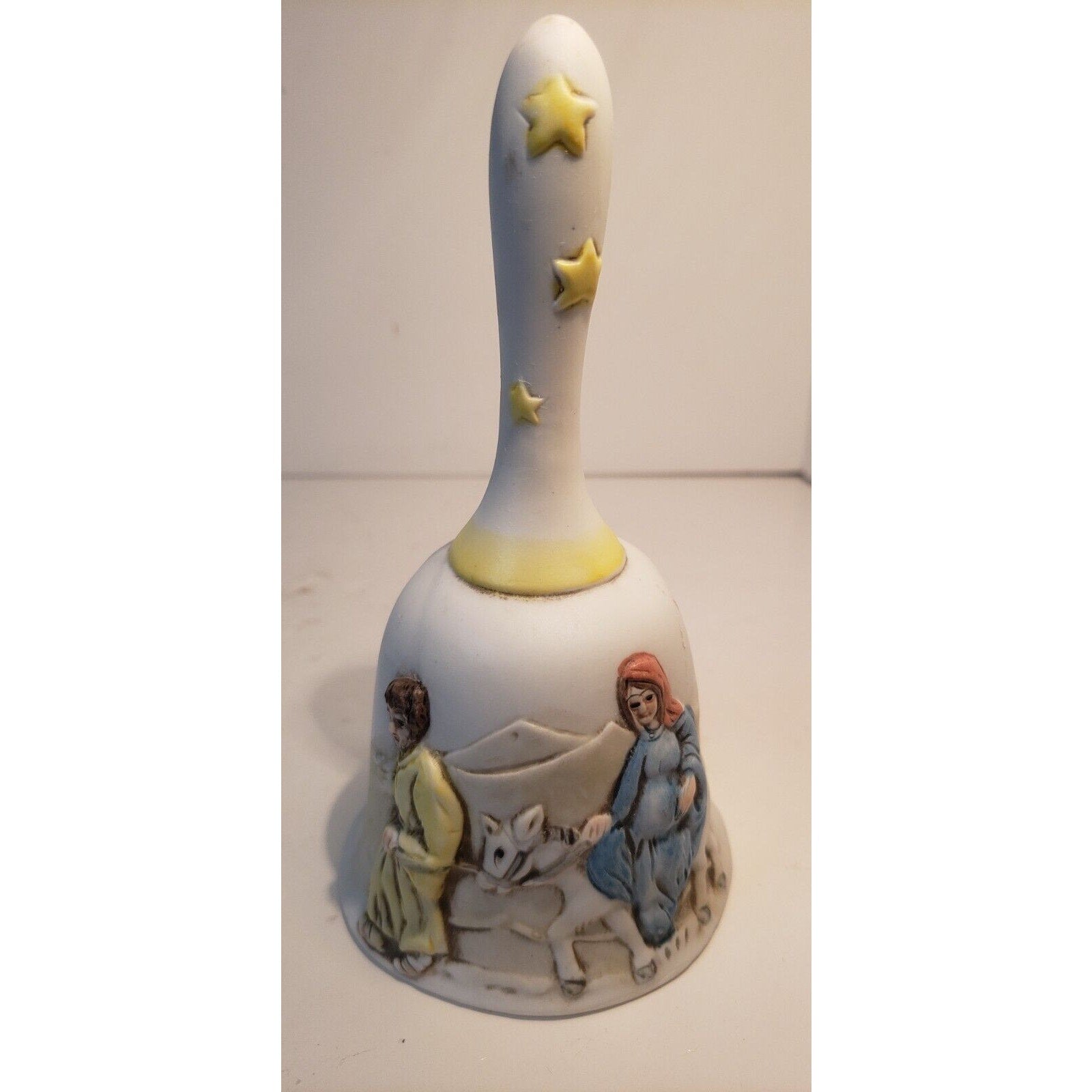 Vintage Nativity Scenes Bell Christmas 1985 Porcelain 6.5" Tall