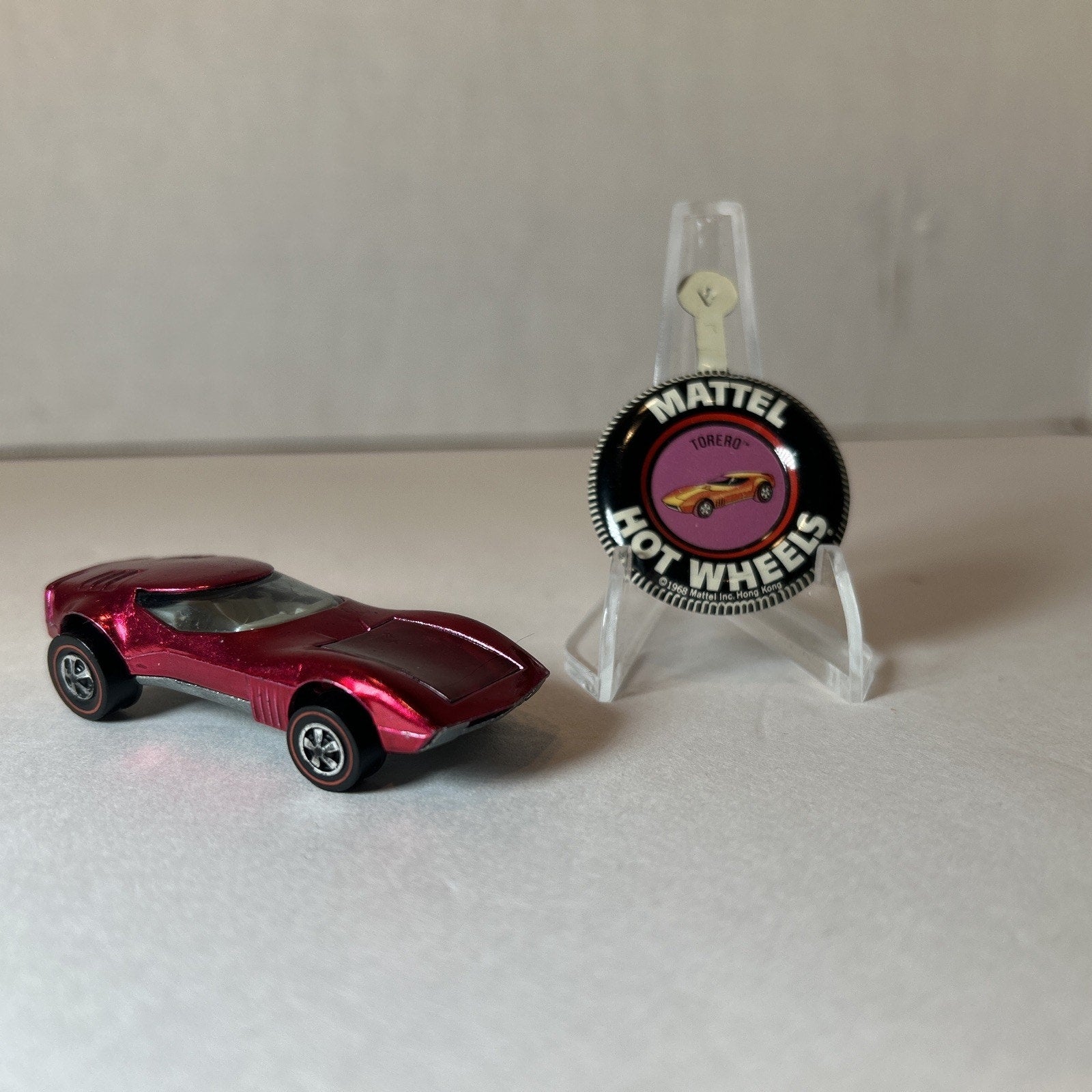 Hot Wheels Redline 1968 "Torero" Magenta With Button Near Mint Condition