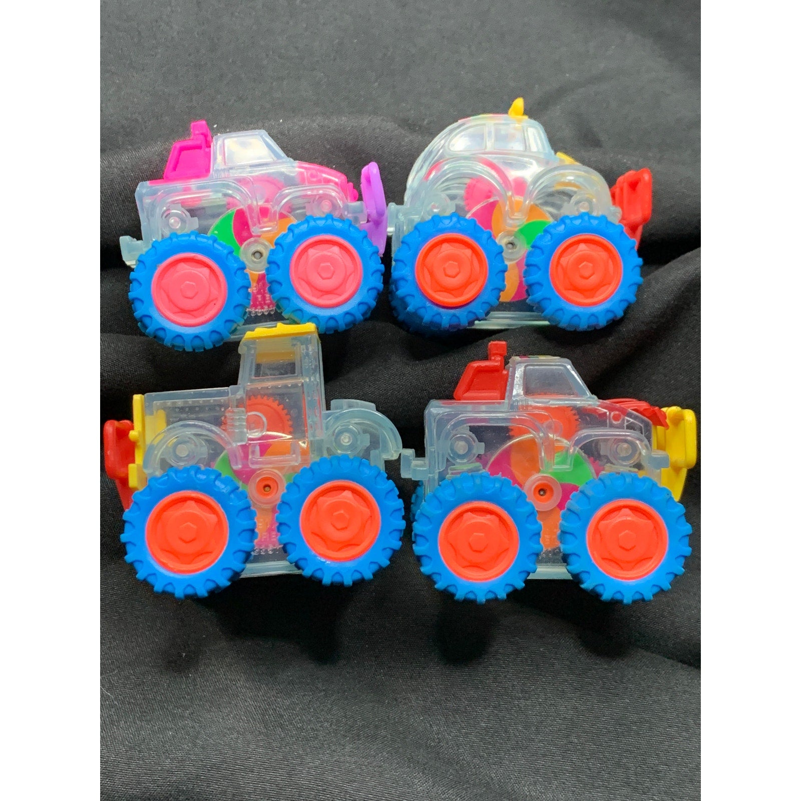 1997 Subway Clear Gears Lot 4 Vintage Kids Meal Toys Goin Buggy Tromper Truck