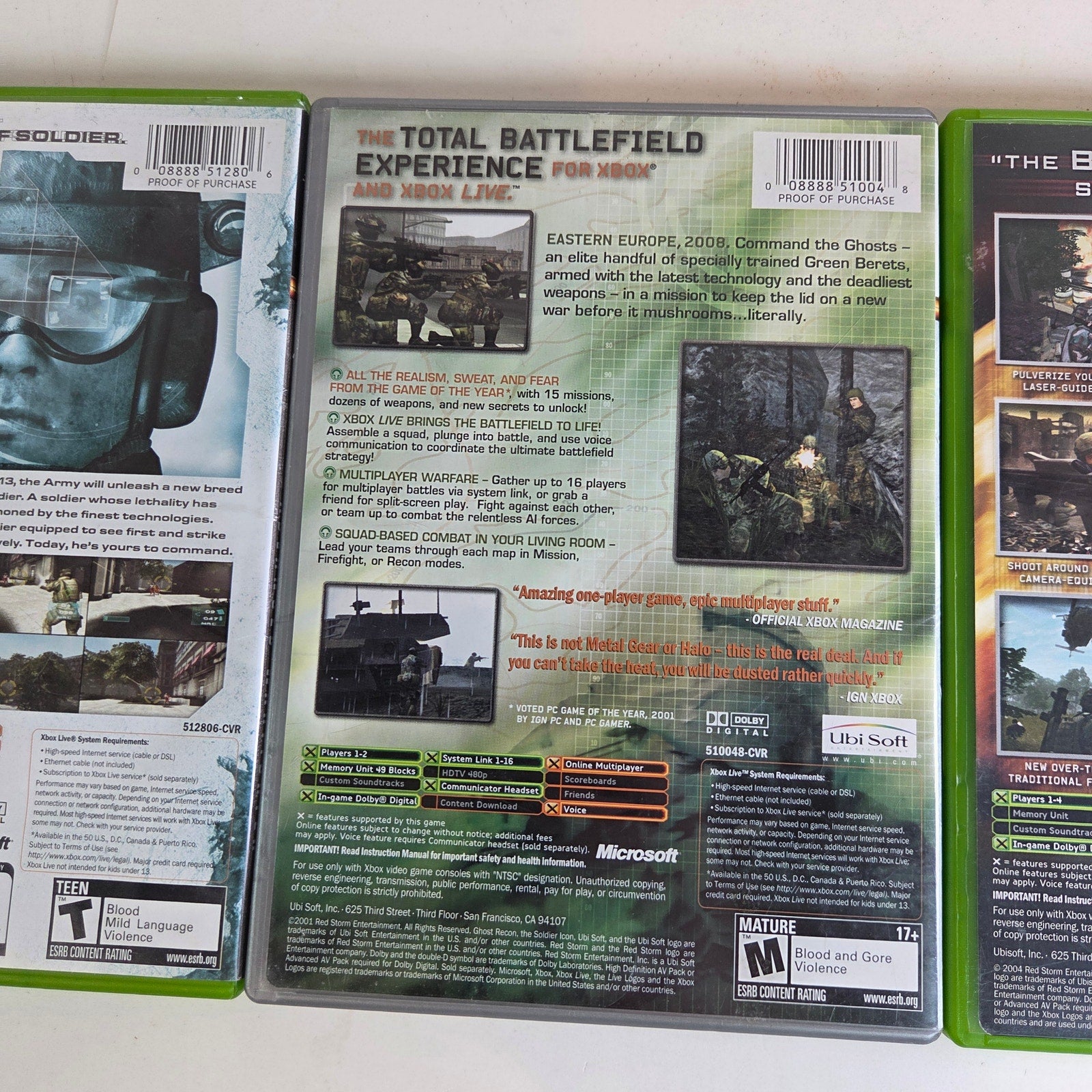 Tom Clancy’s Ghost Recon Xbox Lot Ghost Recon Ghost Recon 2 Advanced Warfighter
