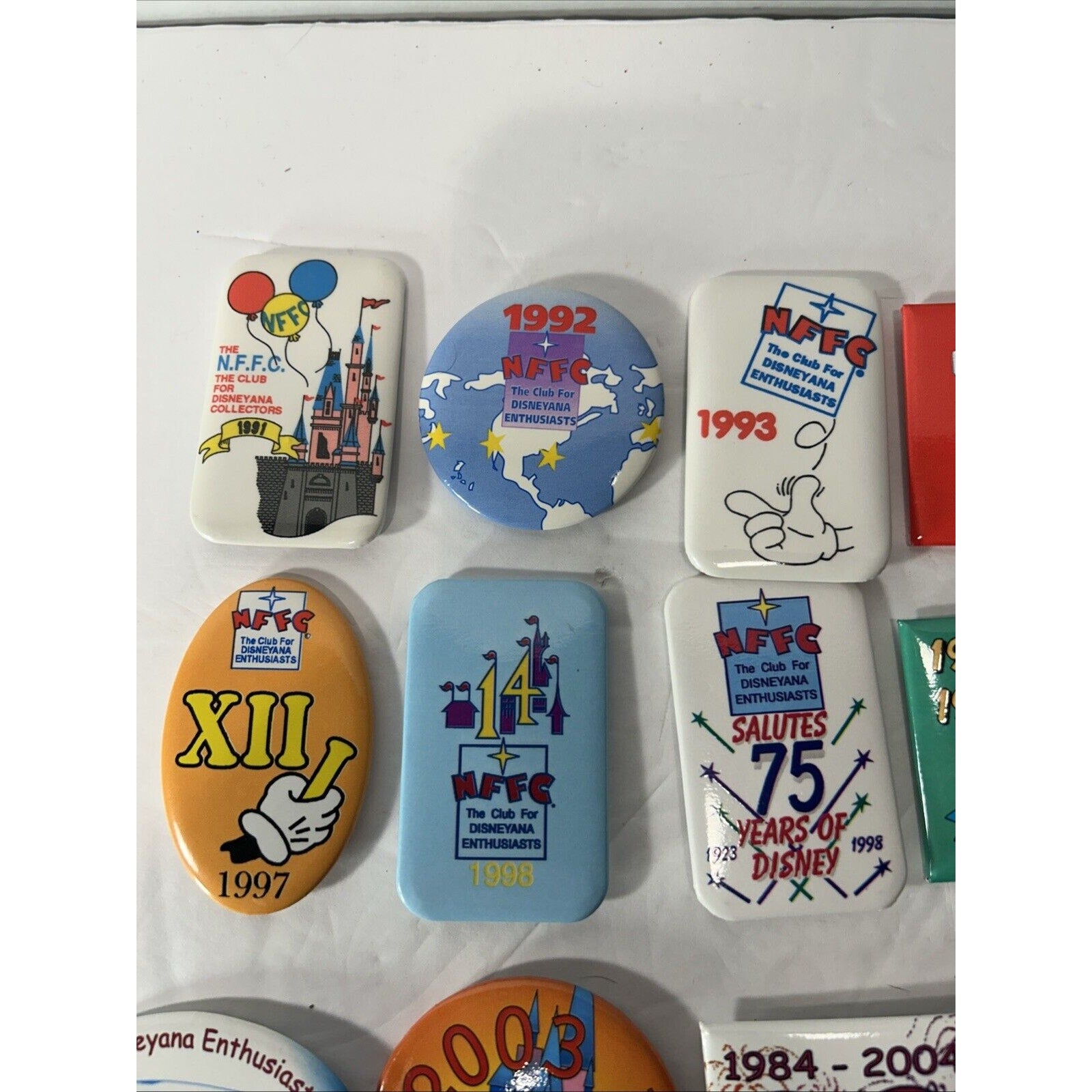 Disney NFFC Disneyana Fan Club Pinback Button Lot of 21 1991–2007
