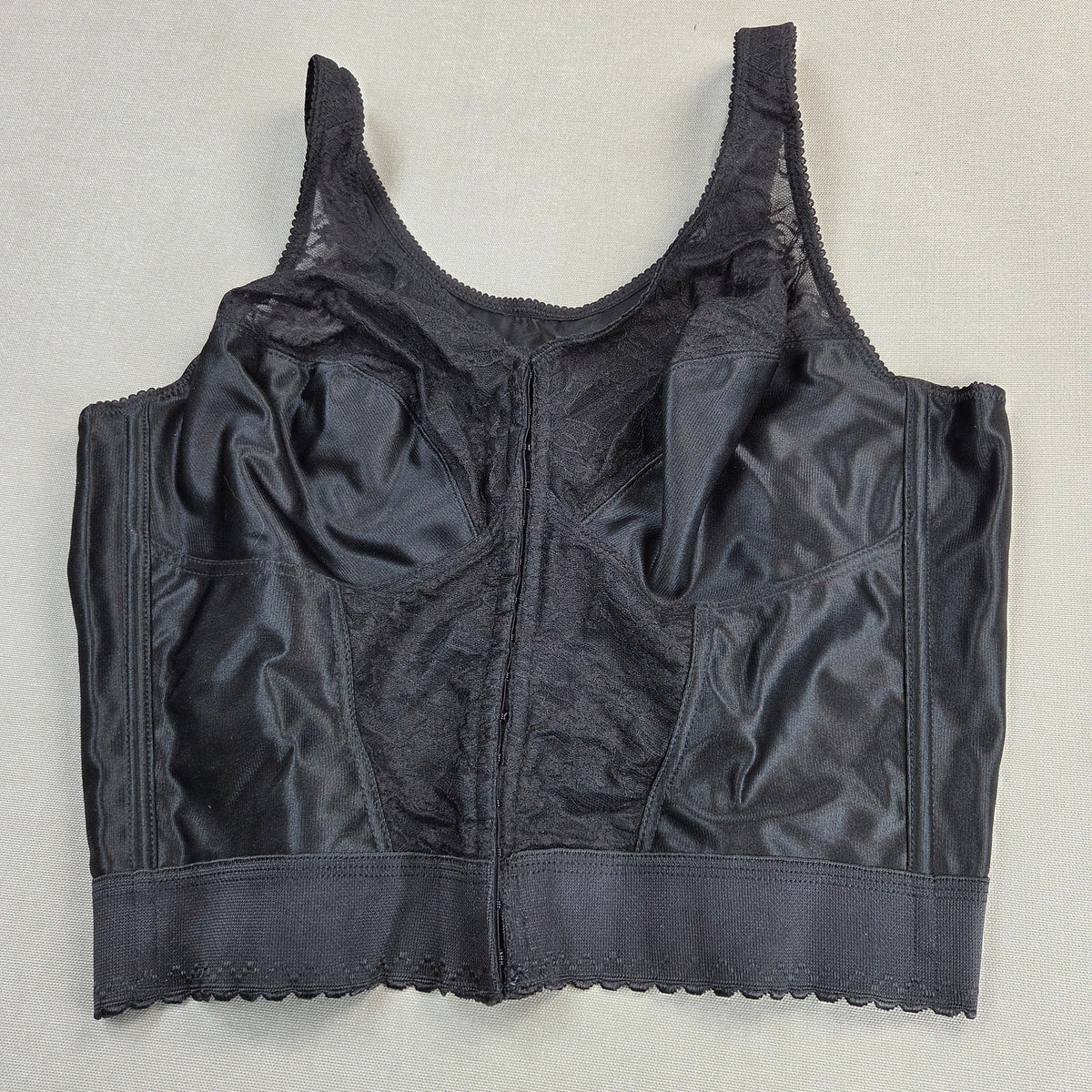Exquisite Form Fully 40D Black Longline Posture Bra Front Close Lace 5107565 NWT