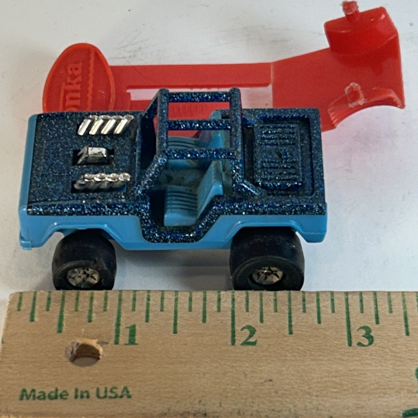 1970s Tonka Totes Ford Bronco Blue Metallic Diecast Mini Jeep w/ Belt Clip