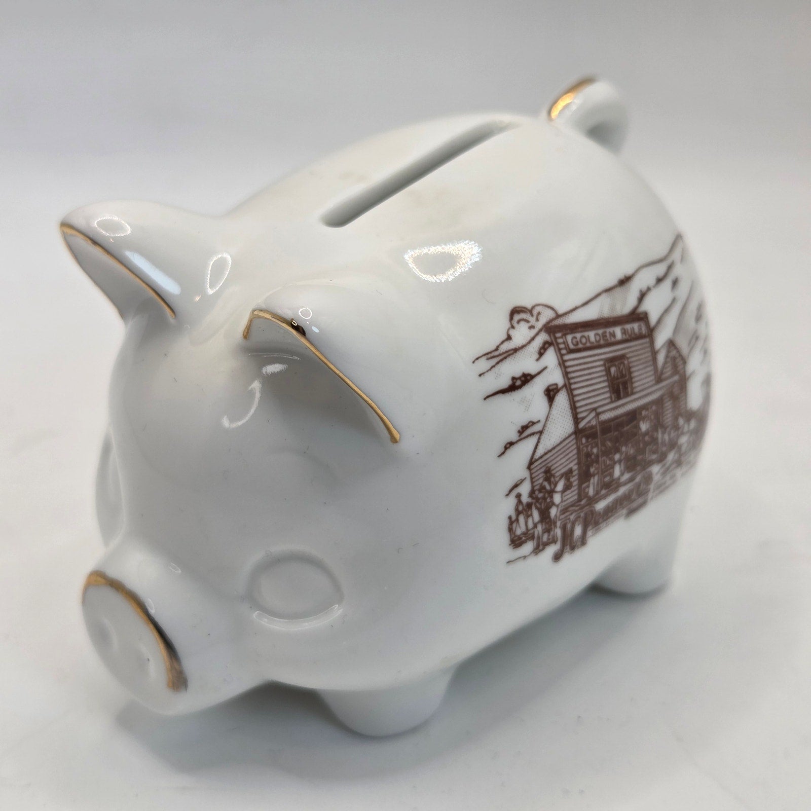 Vintage 1960s Dart Henderson NE JC Penney Golden Rule Store Souvenir Piggy Bank