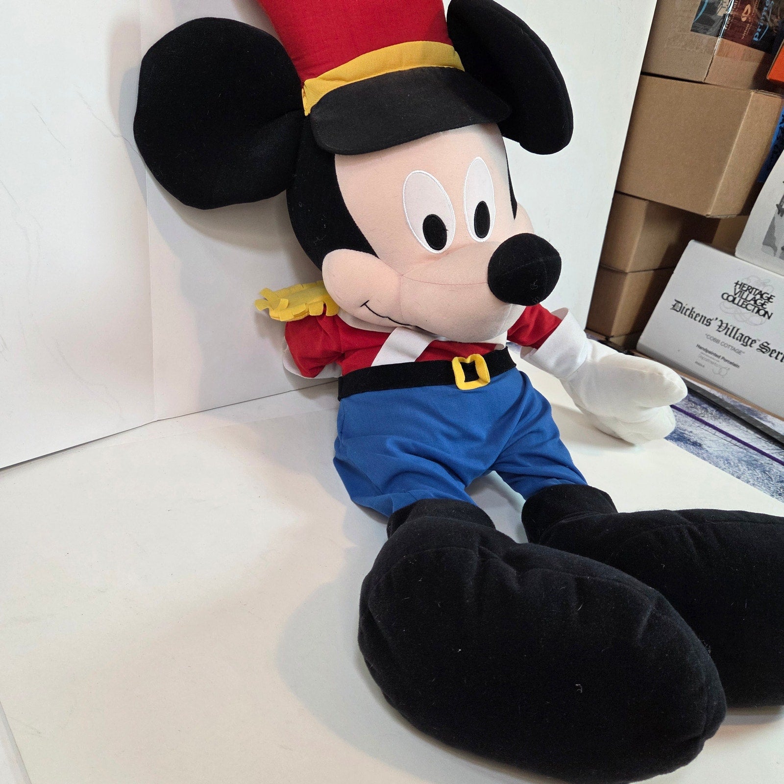 Disney Store Mickey Mouse Marching Band Plush 20" Sitting Band Leader Red Hat