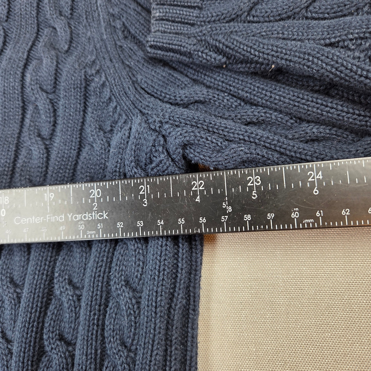 Vintage LL Bean Womens XL Cotton Cable Knit Full Zip Mock Neck Sweater Hong Kong