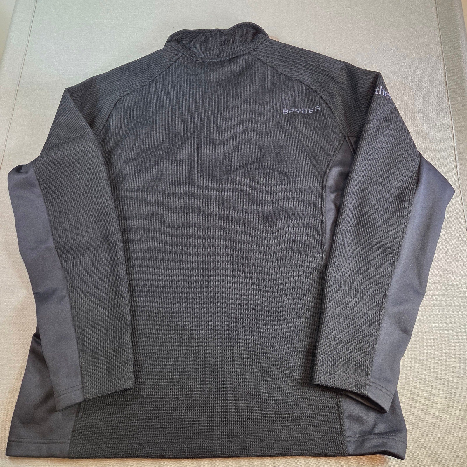 Spyder Men’s XXL Quarter Zip Pullover Black Gray Fleece 229517 Luther Logo