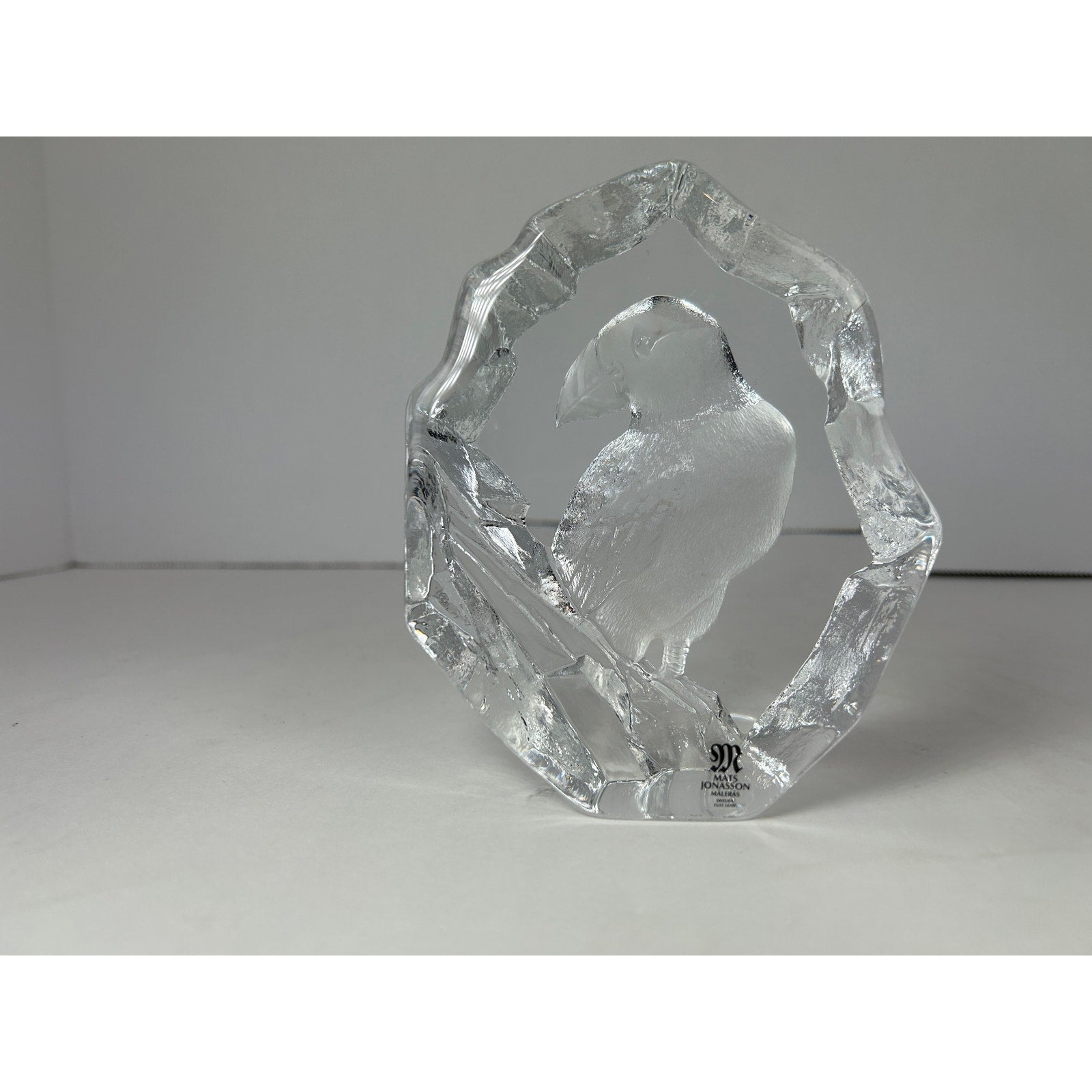 Mats Jonasson Maleras Full Lead Crystal Puffin Bird 3910 Signed Wildlife Art