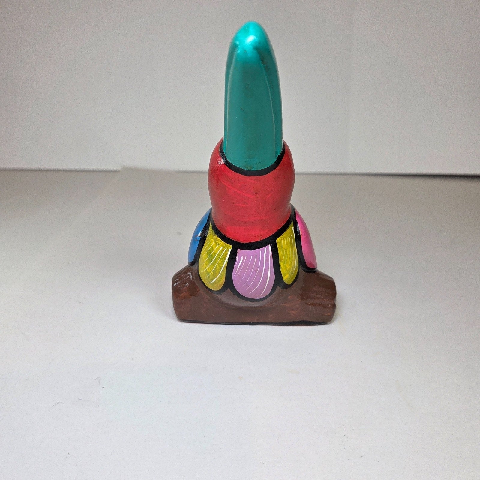 Hand-Painted Mexican Talavera Toucan Bird Figurine Ceramic Folk Art 6.25"