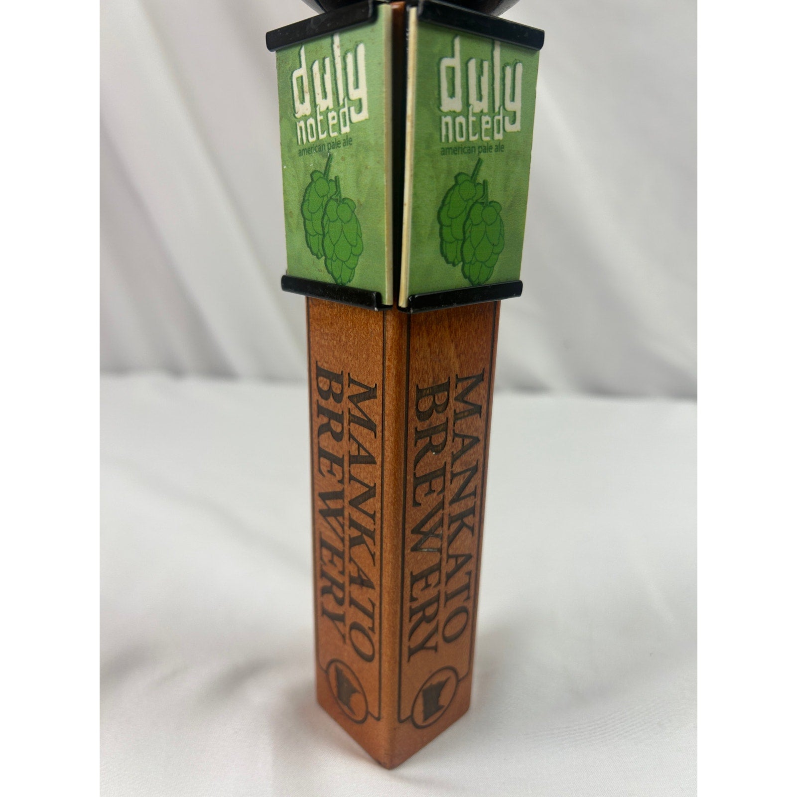 Mankato Brewery Duly Noted Pale Ale Beer Tap Handle Minnesota Wood Breweriana