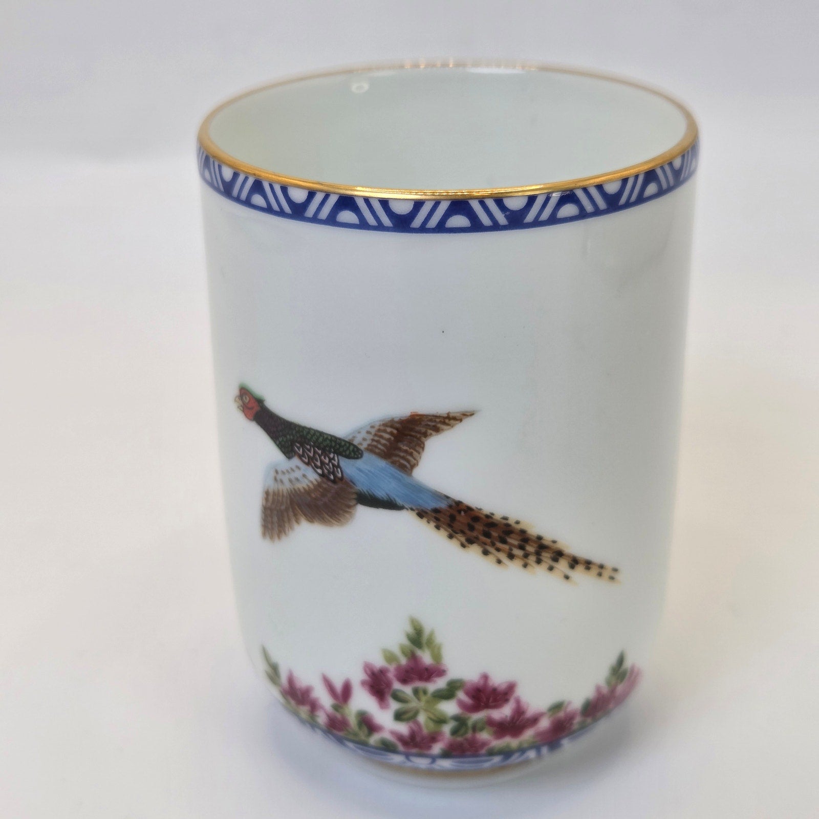 Franklin Mint 1985 Fine Porcelain Tea Cup Pheasant Bird Floral Japan