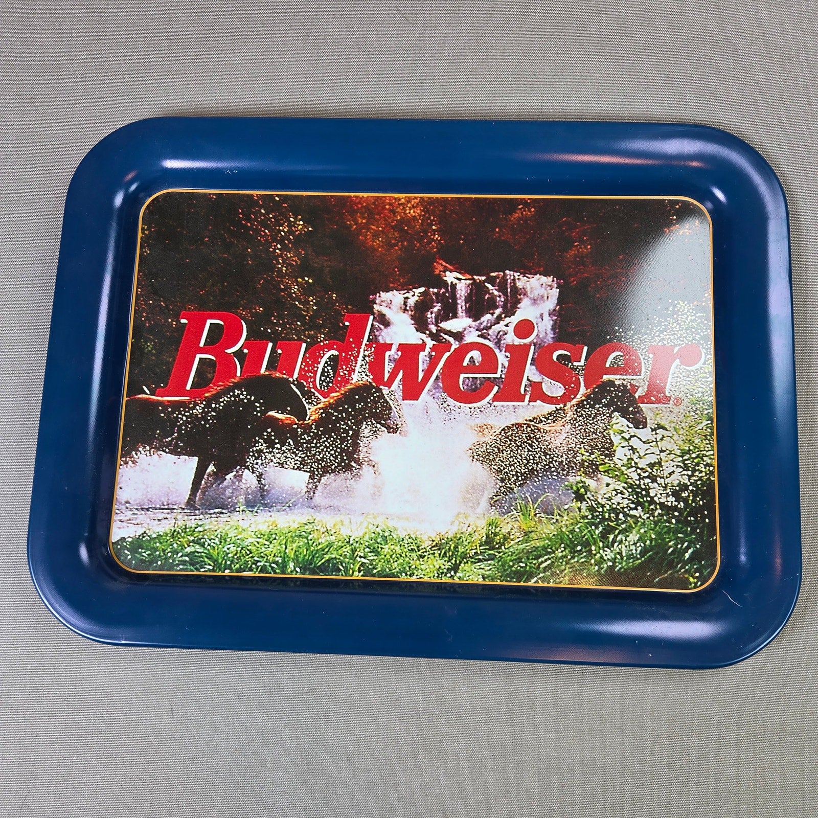 Budweiser Clydesdales Serving Tray 1997 Anheuser Busch USA Vintage Barware