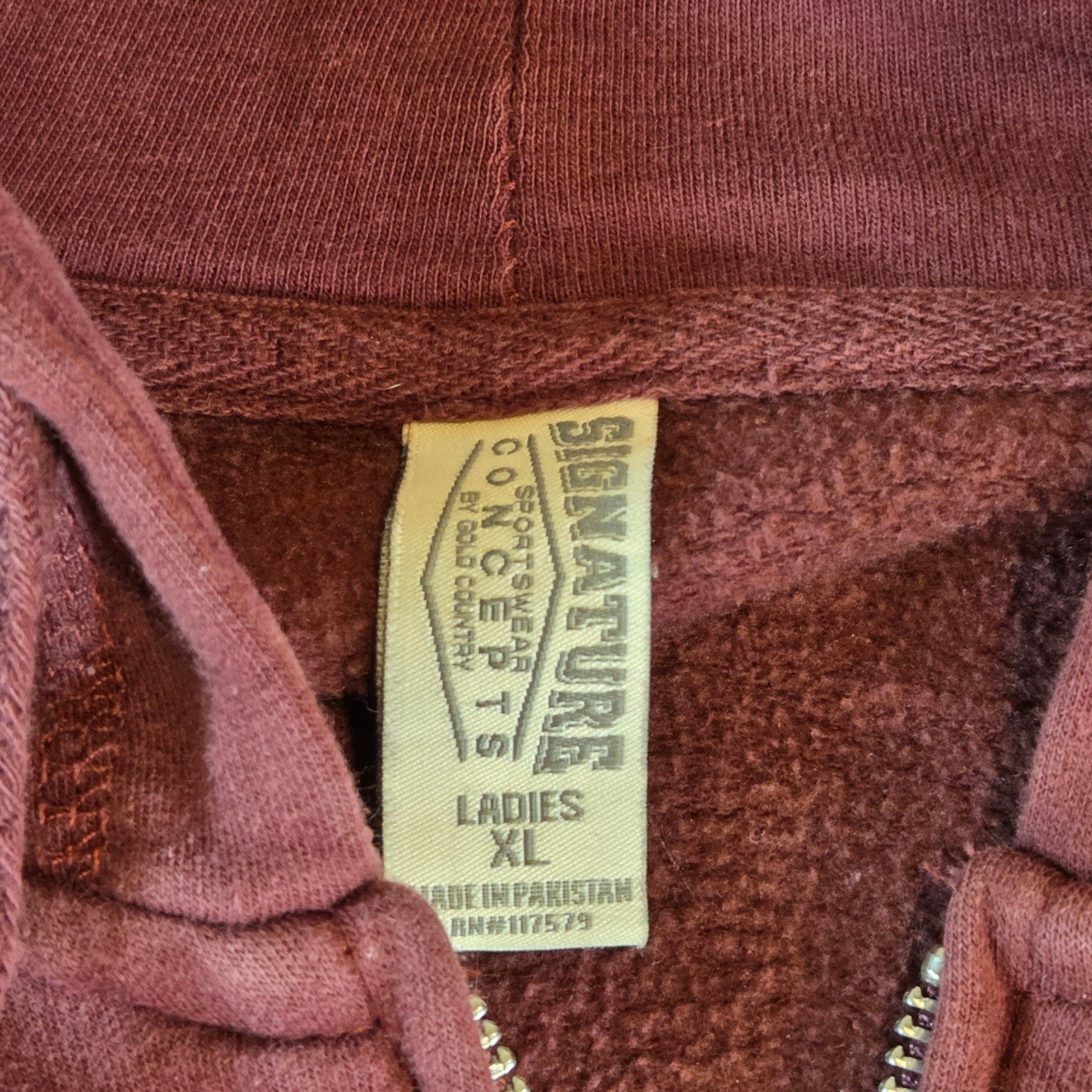 Golden Gophers Hoodie Women’s XL Signature Sportswear Full Zip Maroon Discolor