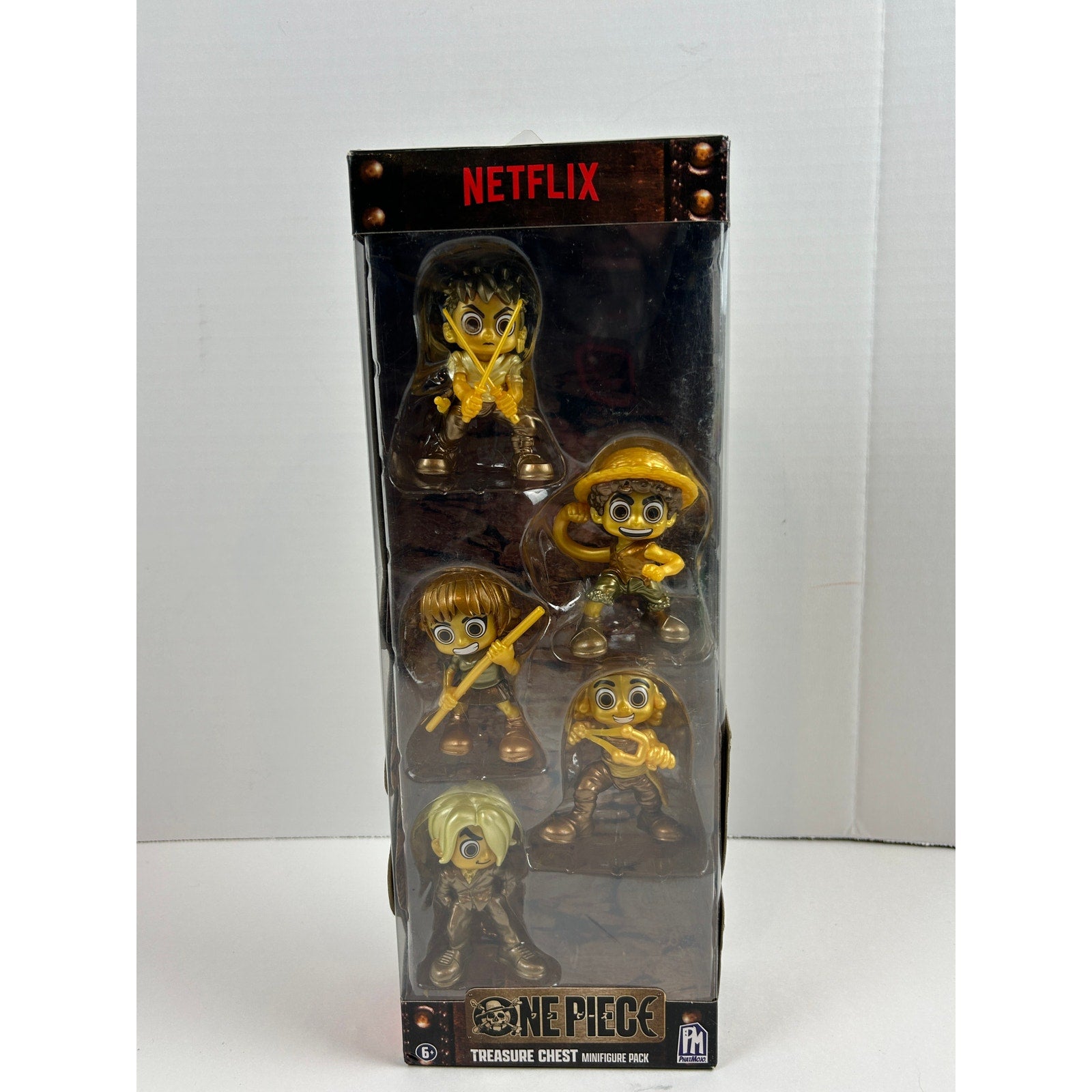 One Piece Netflix Treasure Chest 5-Pack Gold Minifigure Set New / Sealed