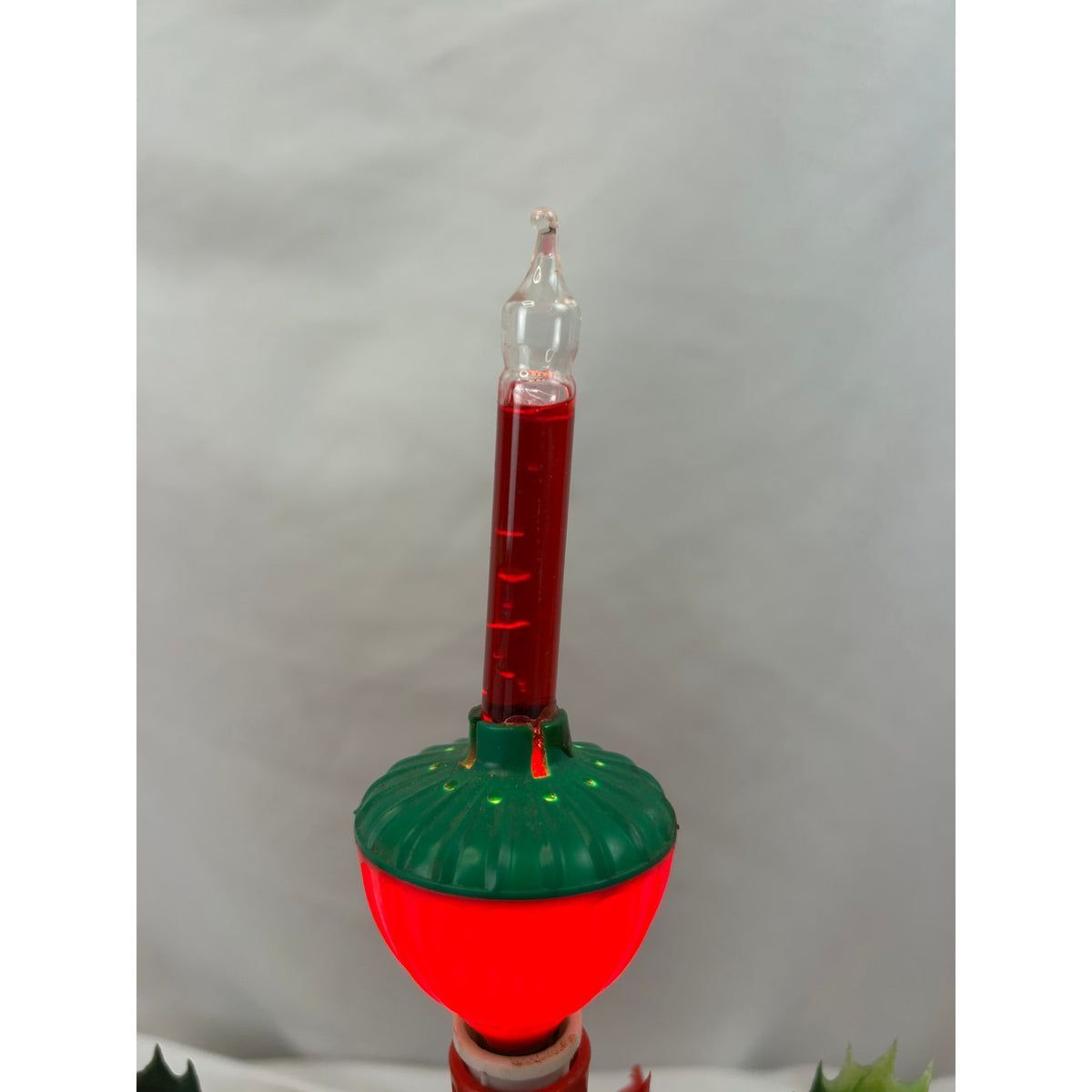 Vintage 3 Bubble Light Christmas Candolier Poinsettia Holly Centerpiece Works