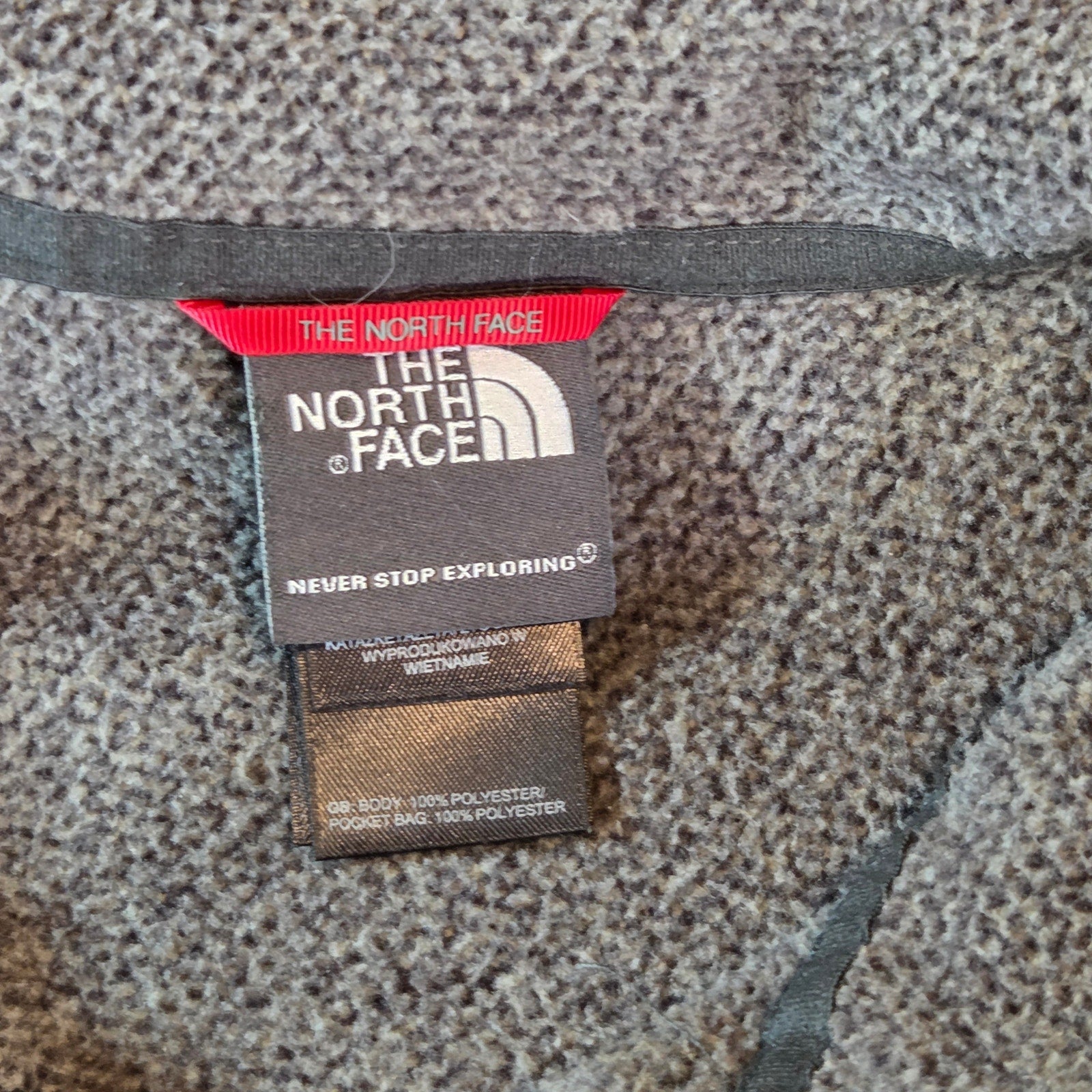 The North Face Men’s L Gray Full Zip Fleece Jacket Lightweight Polyester