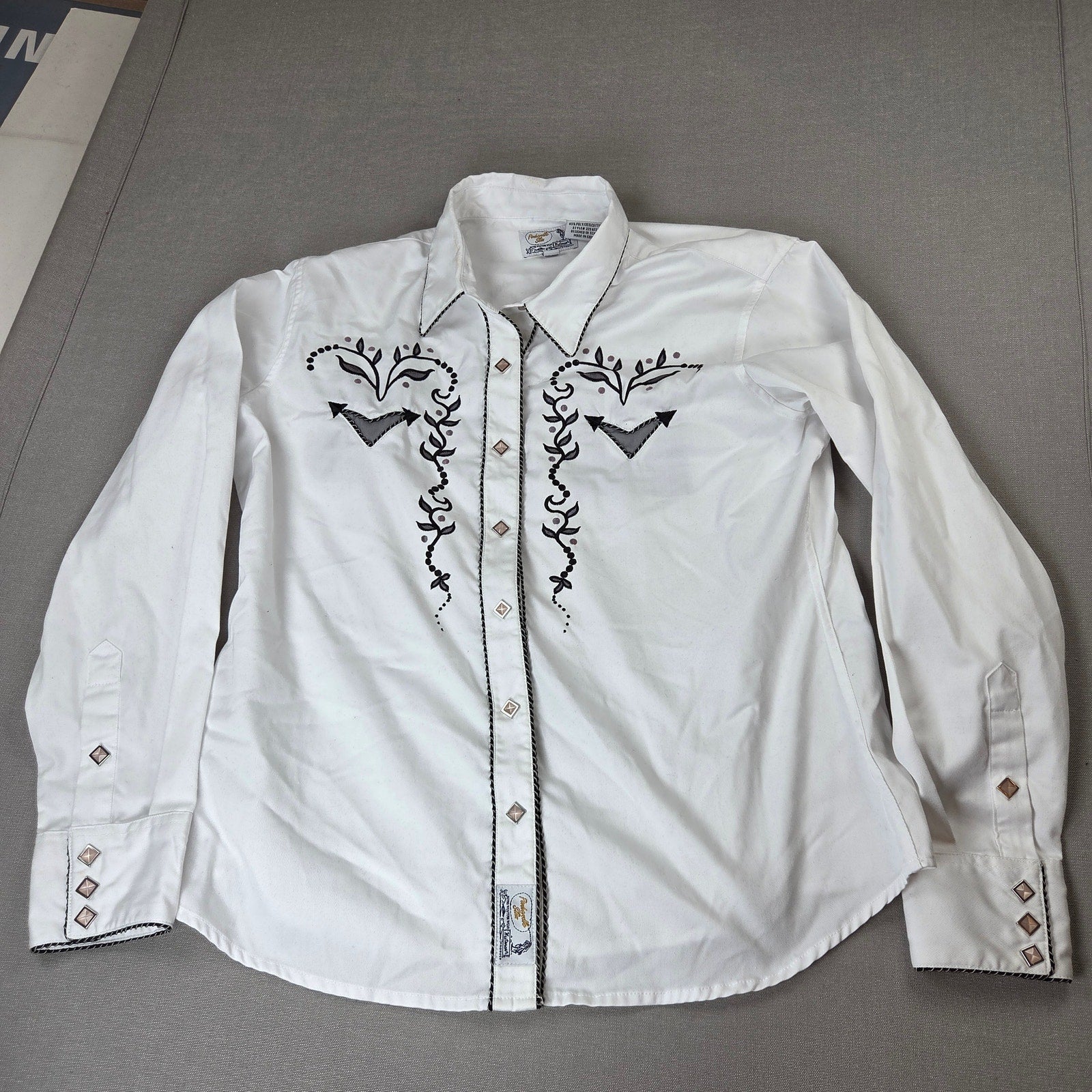 Panhandle Slim Women's XL Retro Western Embroidered Snap Shirt Style Cowgirl