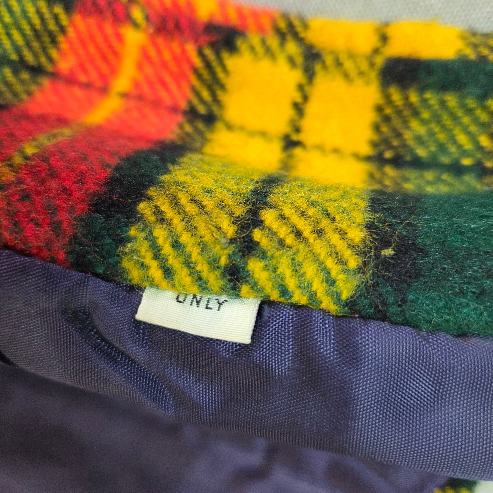Vintage 60s 70s Girls Hooded Plaid Wool Blend Coat Belted Unbranded