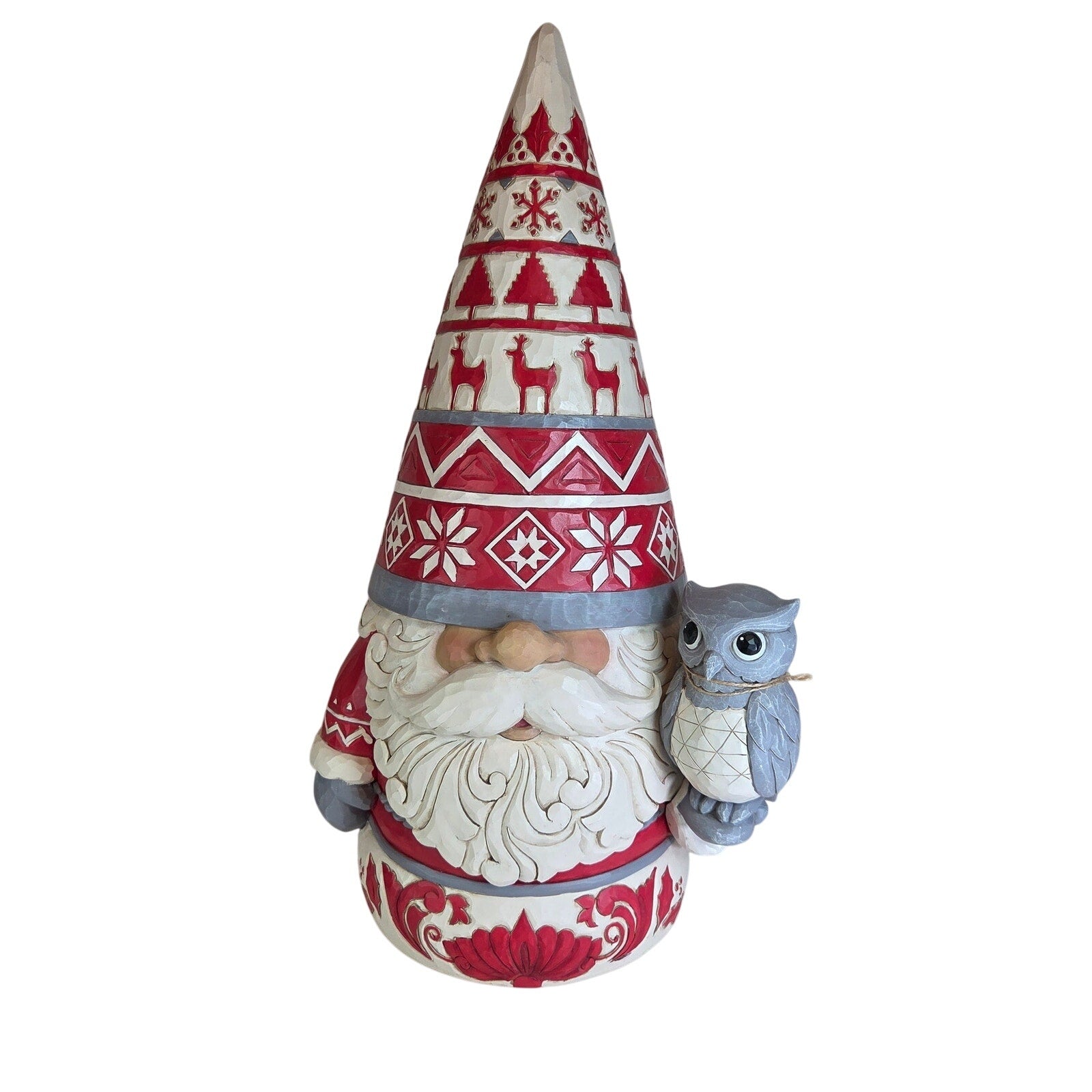 Jim Shore Nordic Noel Santa with Owl 20.25" Figurine 2021 Heartwood Creek