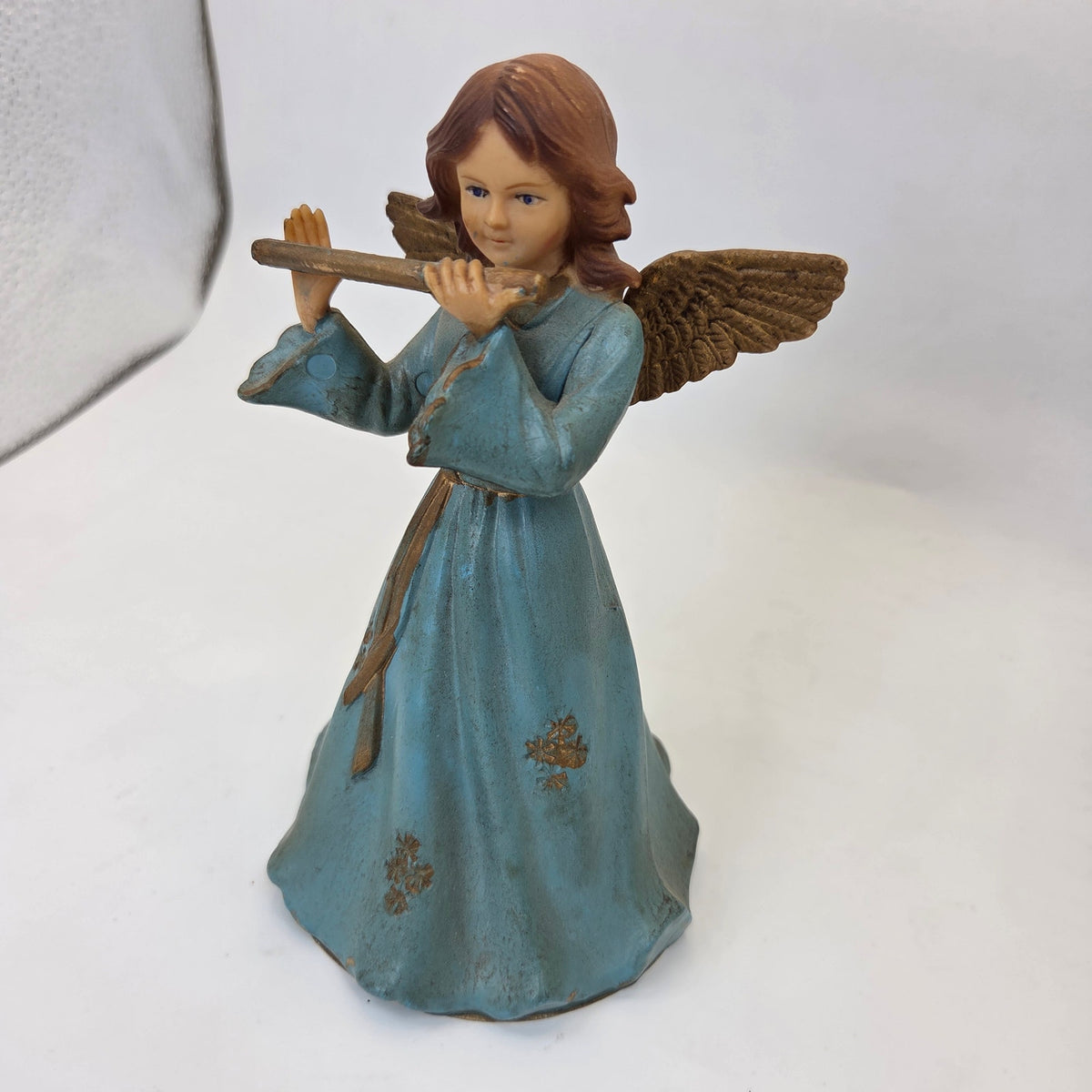 Vintage Art Plastics Angel Tree Topper Flute Figure #949 British Hong Kong