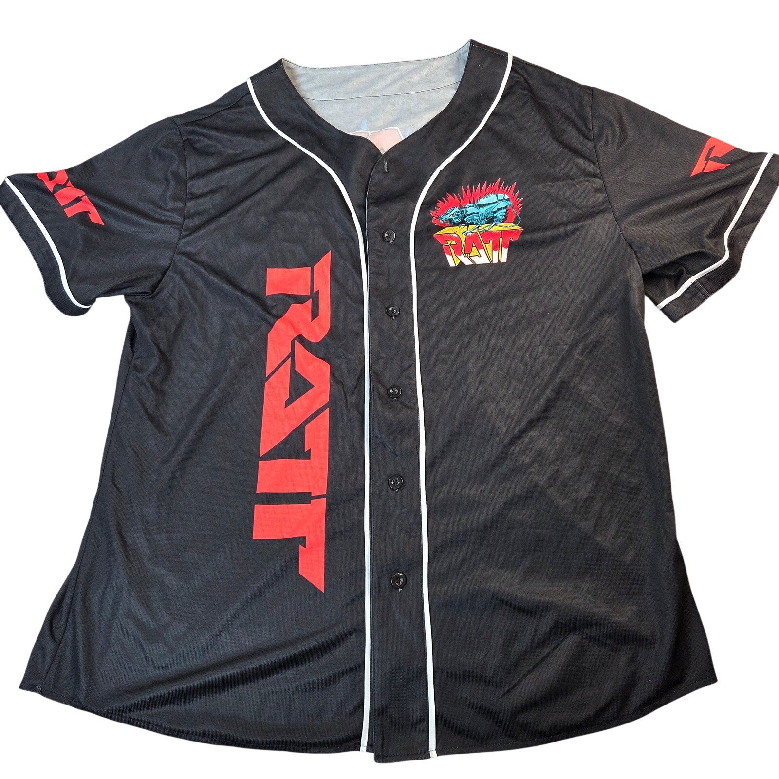 Garment One Ratt Reach For The Sky Baseball Jersey Shirt 2XL Rock Band Black