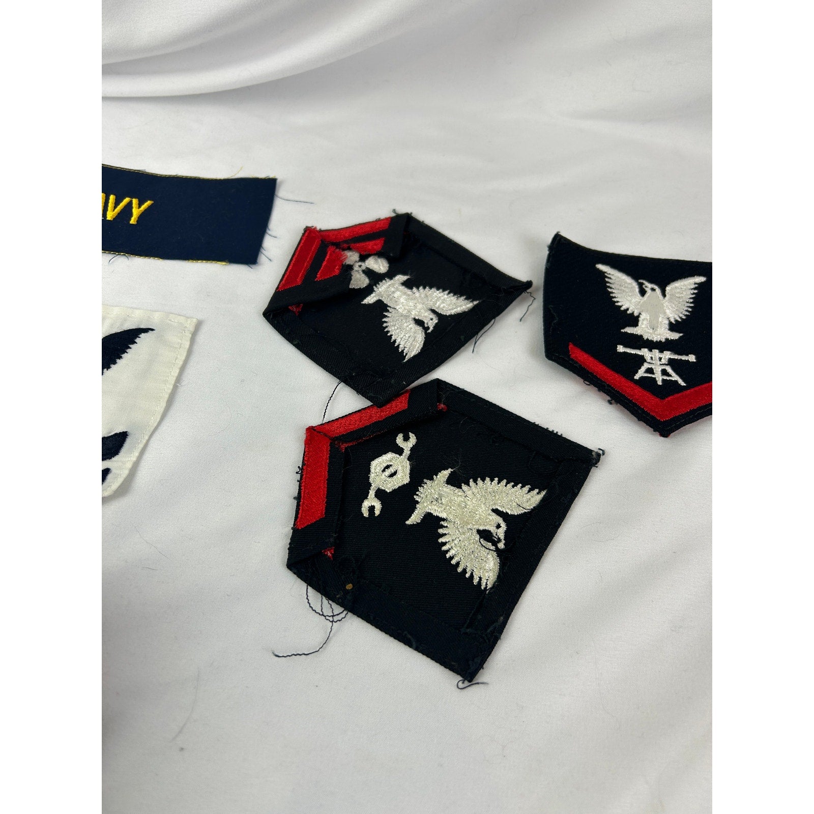 Military Patch Lot US Navy Ratings Eagle Insignia Uniform - 7pc