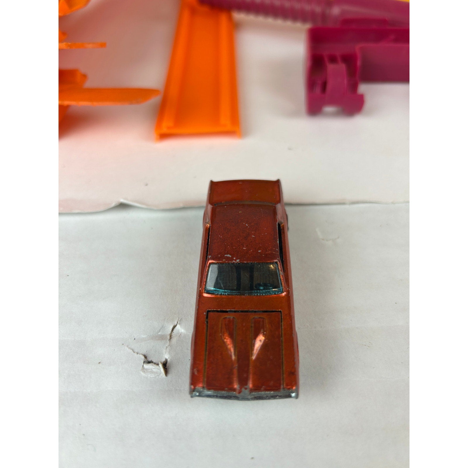 Vintage Hot Wheels Red-Line Cars Lot (4) + Hot Curves Race Action Set Track