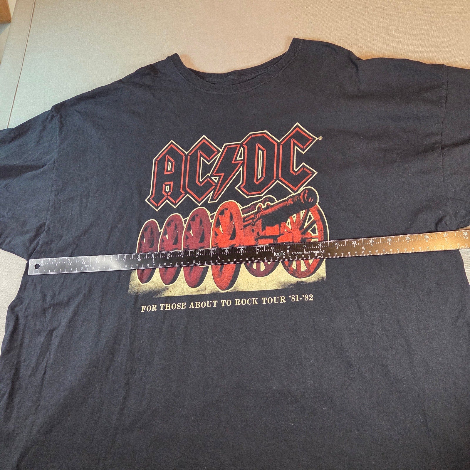 AC/DC Tour Shirt 4XL For Those About to Rock 81-82 Graphic Tee Black