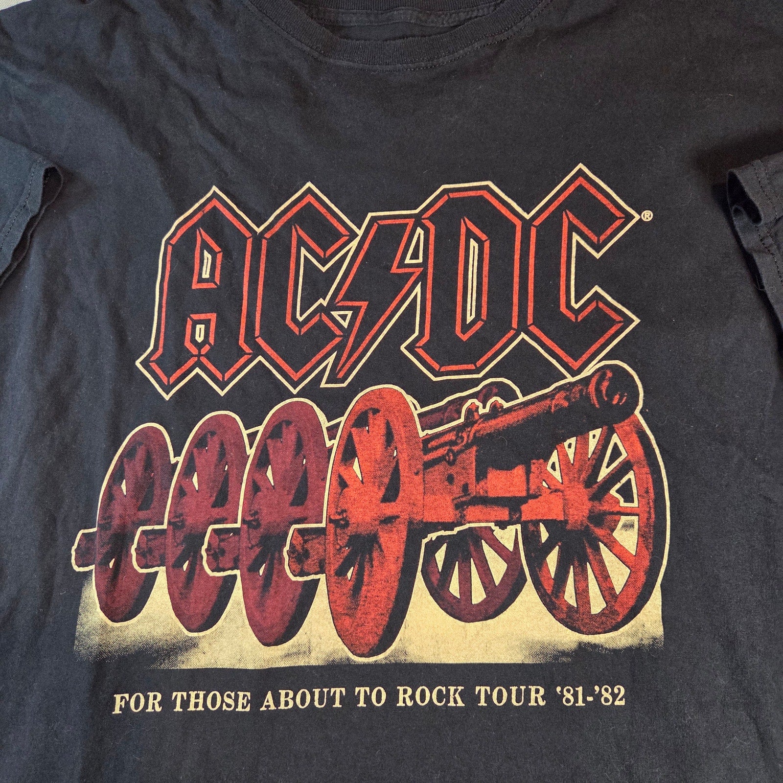 AC/DC Tour Shirt 4XL For Those About to Rock 81-82 Graphic Tee Black